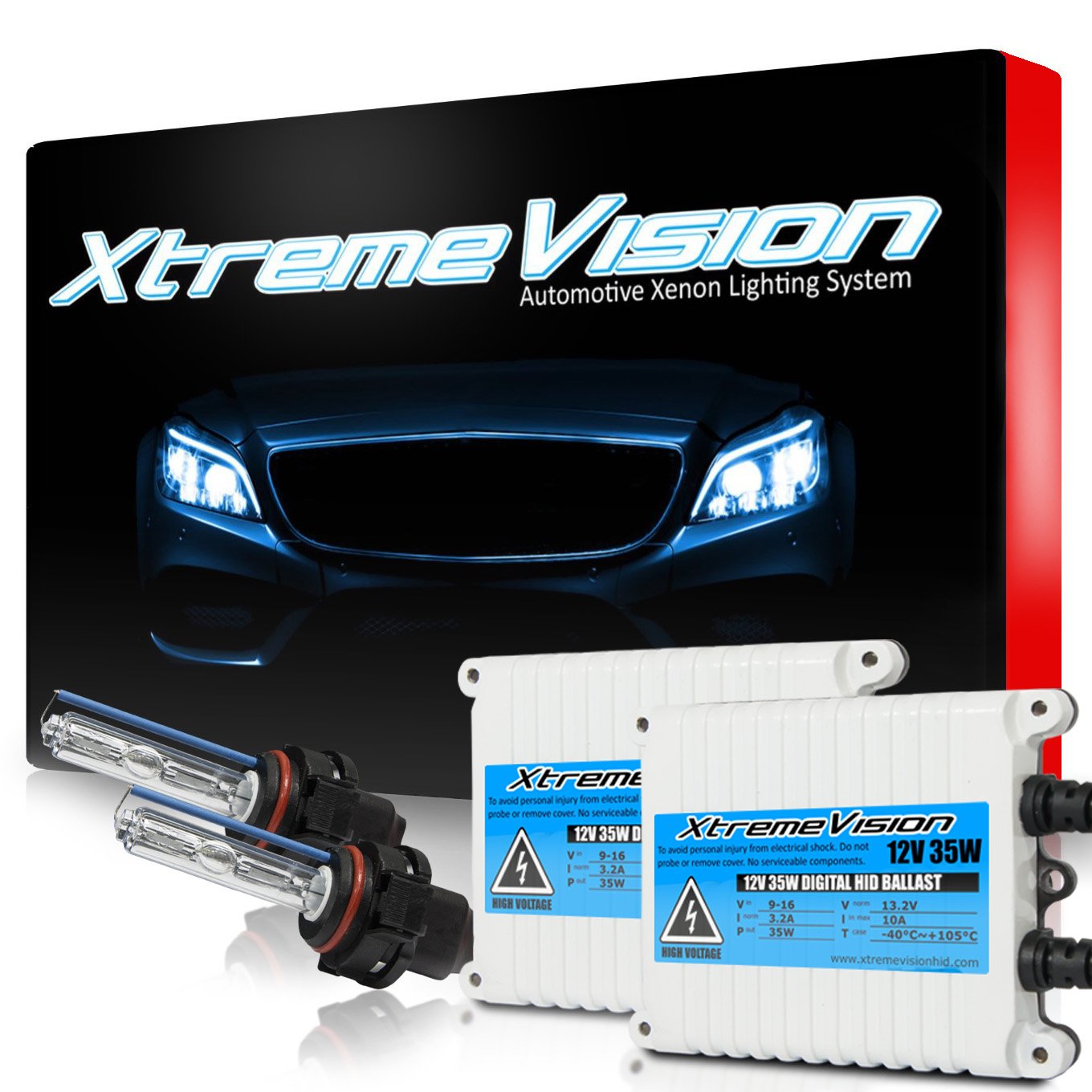 Xtremevision 5202 6K 35W Ac Xenon Headlight Bulb Bundle - H16 / 9009 6000K Light Blue - 1 Pair