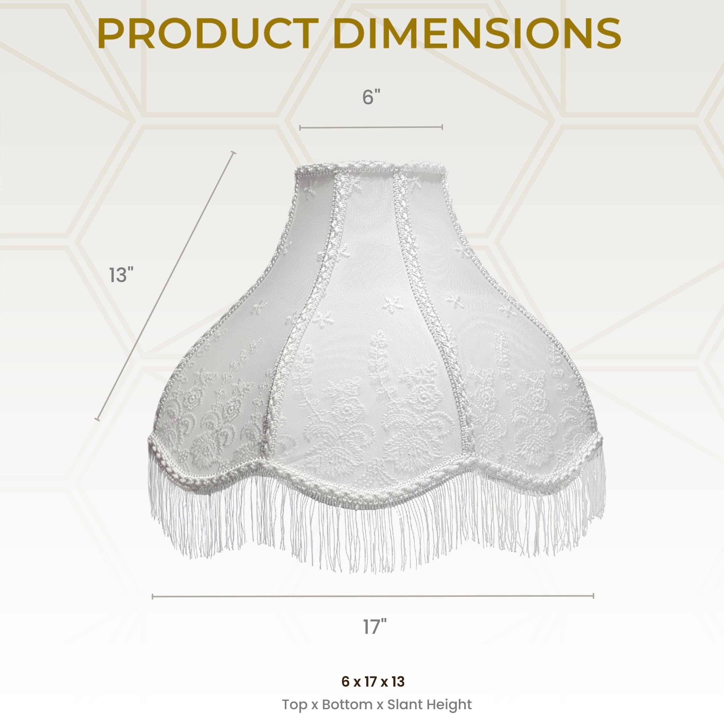 Royal Designs, Inc. Victorian Scalloped Lamp Shade, Vs-1001-17Wh-2, 6 X 17 X 13, White, Pack Of 2