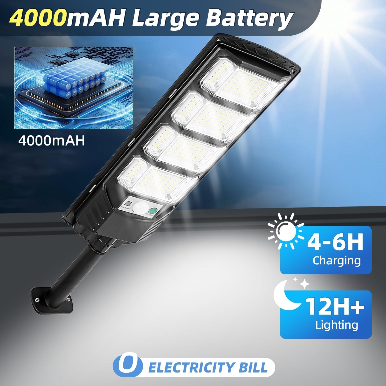 Fowseek Solar Street Lights Outdoor 2 Pack, 192 Beads Solar Lights Outdoor Waterproof With Motion Sensor, Flood Security Light W