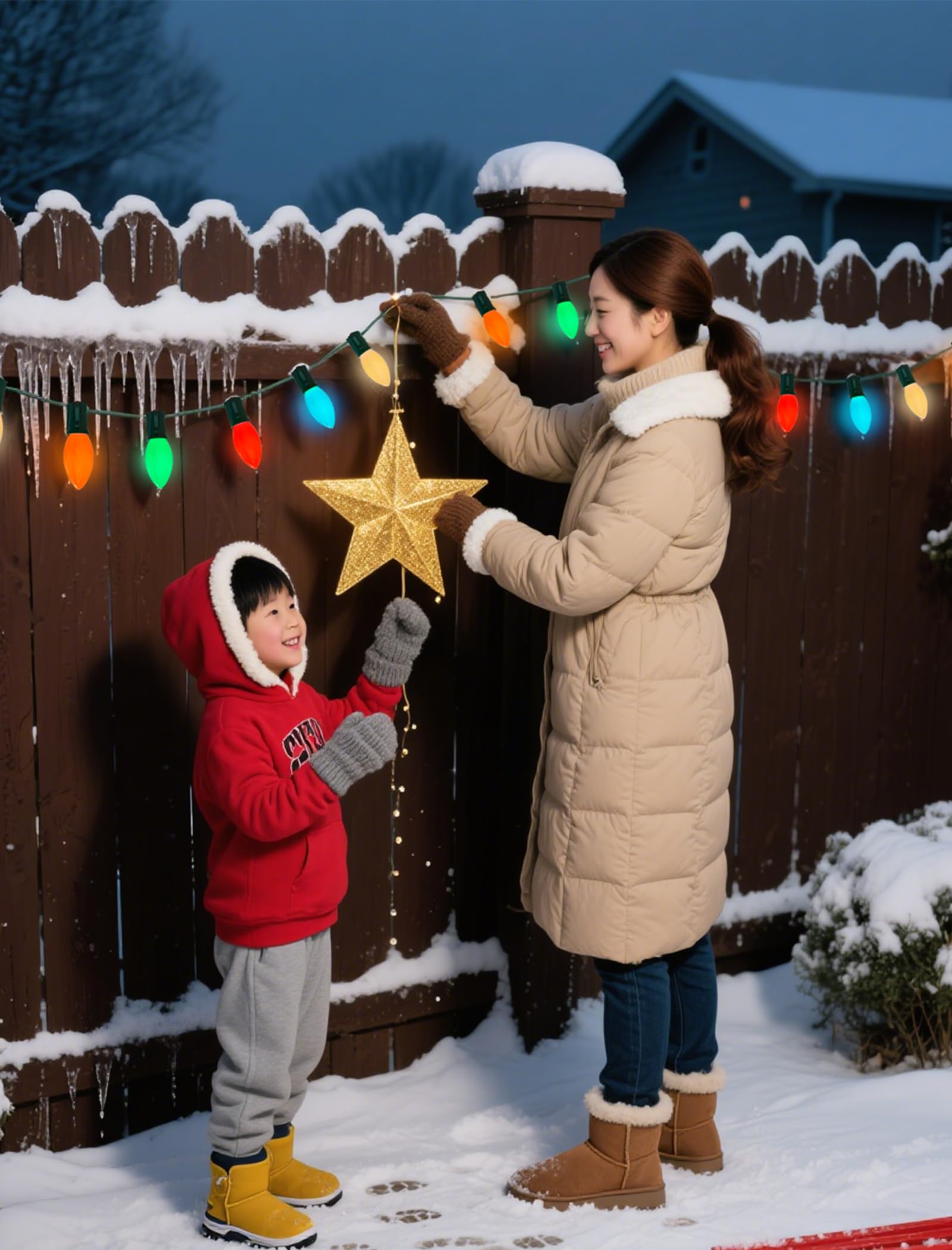 C9 Led Multicolor Christmas Lights Outdoor  25Ft C9 Vintage Christmas Lights Waterproof With 26 Led Colorful Bulbs  Outdoor Christmas Decorations String Lights For Patio Garden Roofline Holiday Party