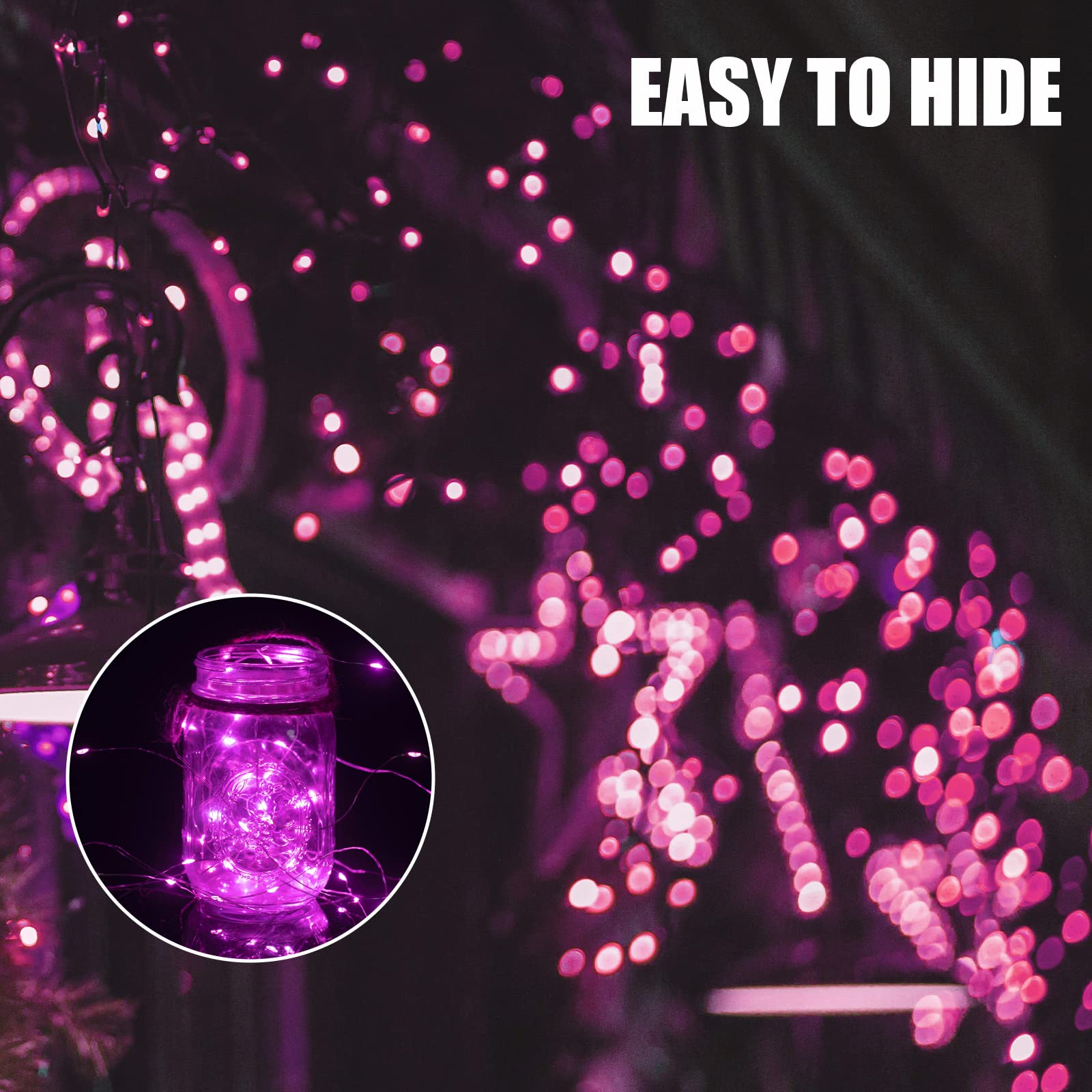 Brightown Valentine's Day 12 Pack Pink Led Fairy Lights Battery Operated String Lights Waterproof Silver Wire 7 Feet 20 Led Fire