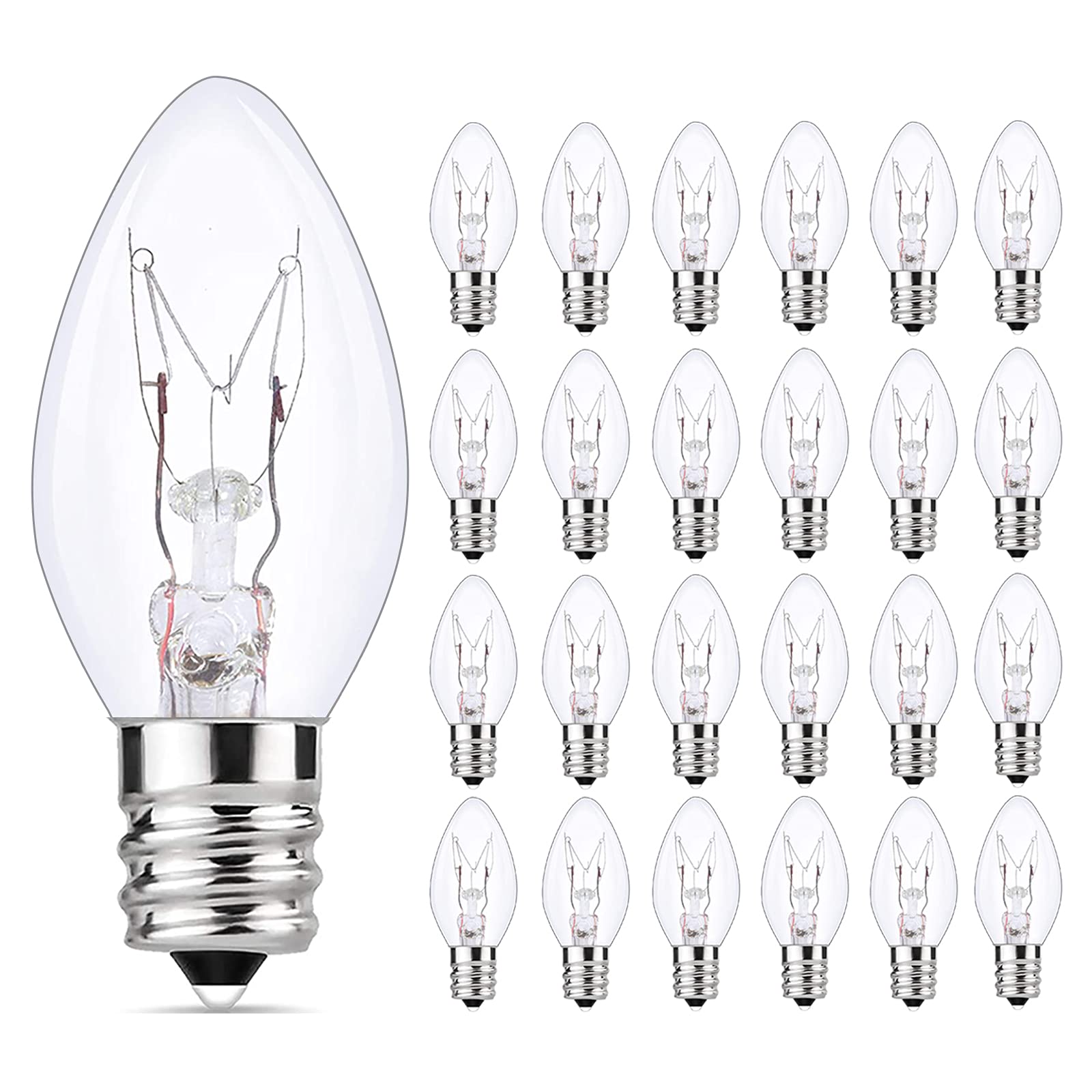 SUNSGNE Christmas Flicker Flame Light Bulbs, Orange Flame Replacement Bulbs E12 Candelabra Base Light Bulbs for Chandelier Elect