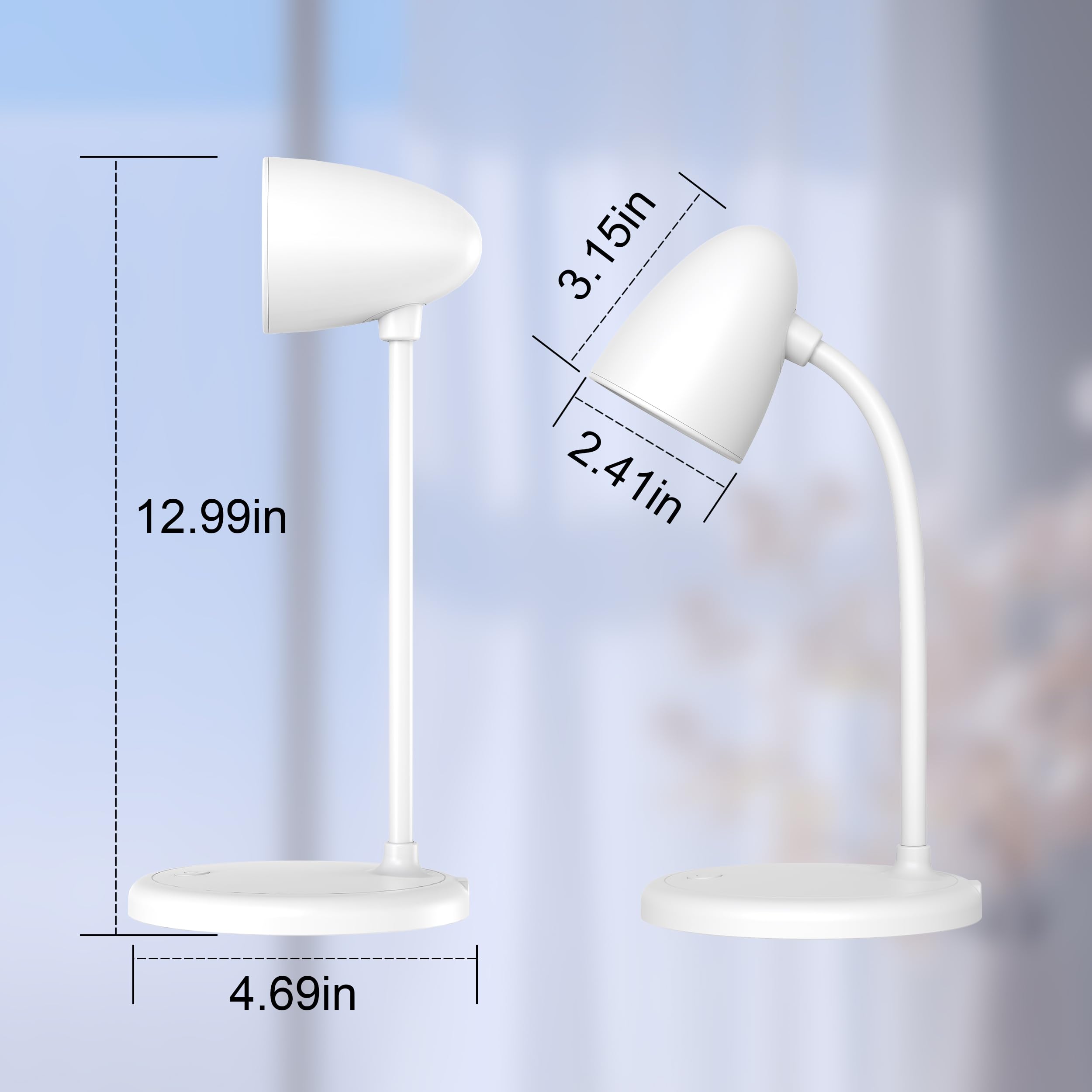 Rorense Led Desk Lamp For Home Office,3 Light Colors,Flexible Gooseneck Table Lamp,Dimmable Reading Light For Bedside Small Desk