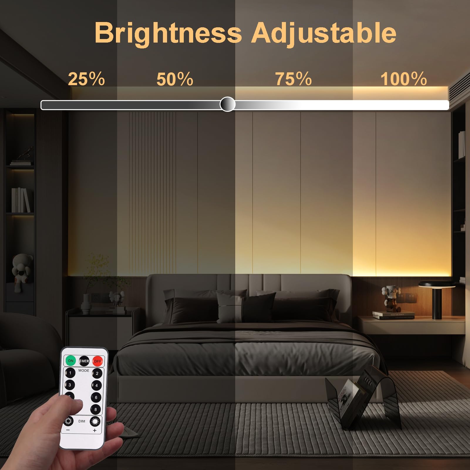 2 Pcs Strip Lights Battery Operated, 9.8Ft 90 Led Strip Lights Self-Adhesive With Remote Timer, Flexible Cuttable Light Strip Fo