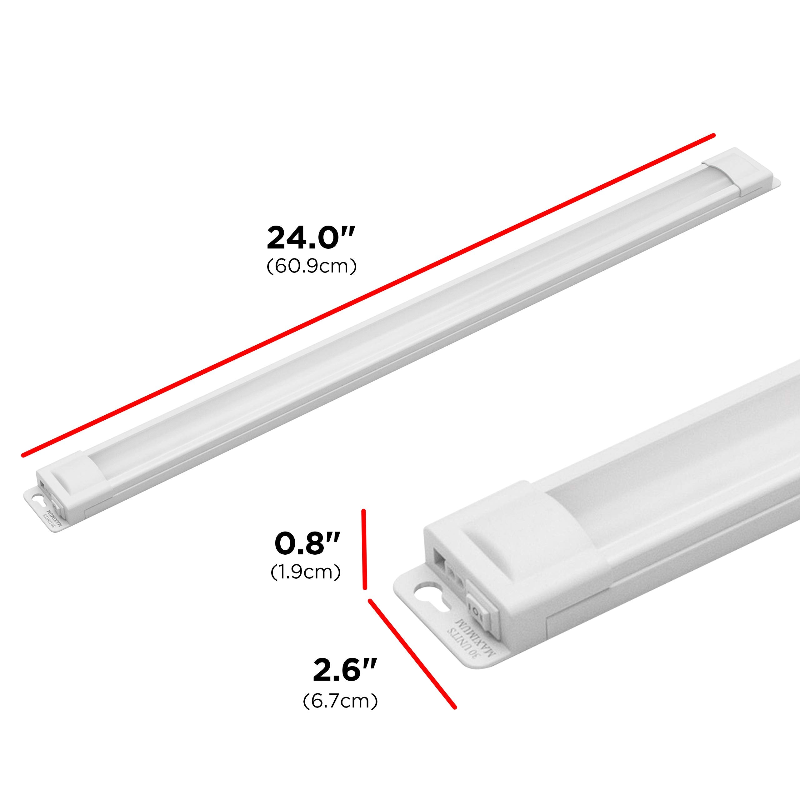 Ultrapro 24&quot; Led Under Cabinet Lights, Warm White (2700K), Linkable, High/Low/Off