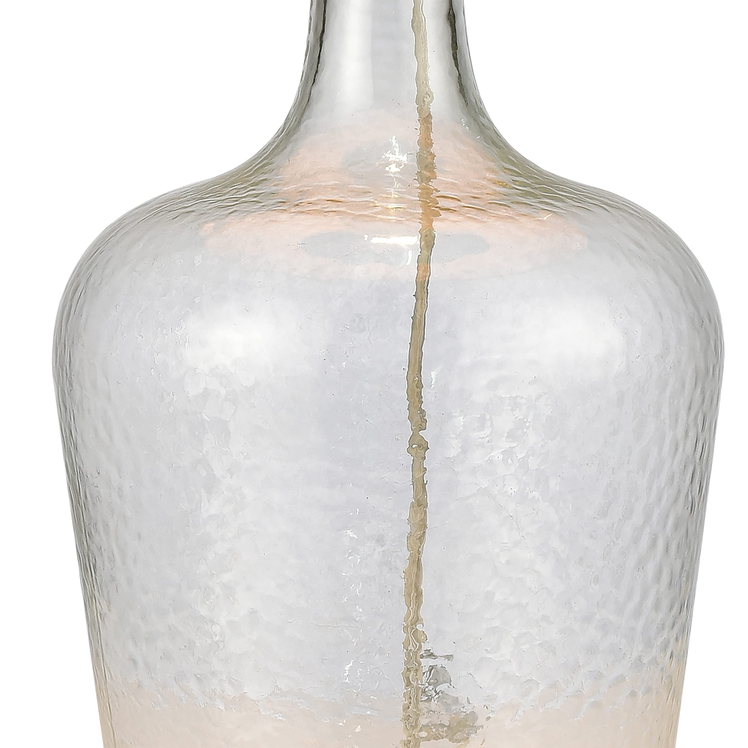 Elk Home Clear Glass Bottle Table Lamp With Seagrass Shade - Elegant Lighting Accent