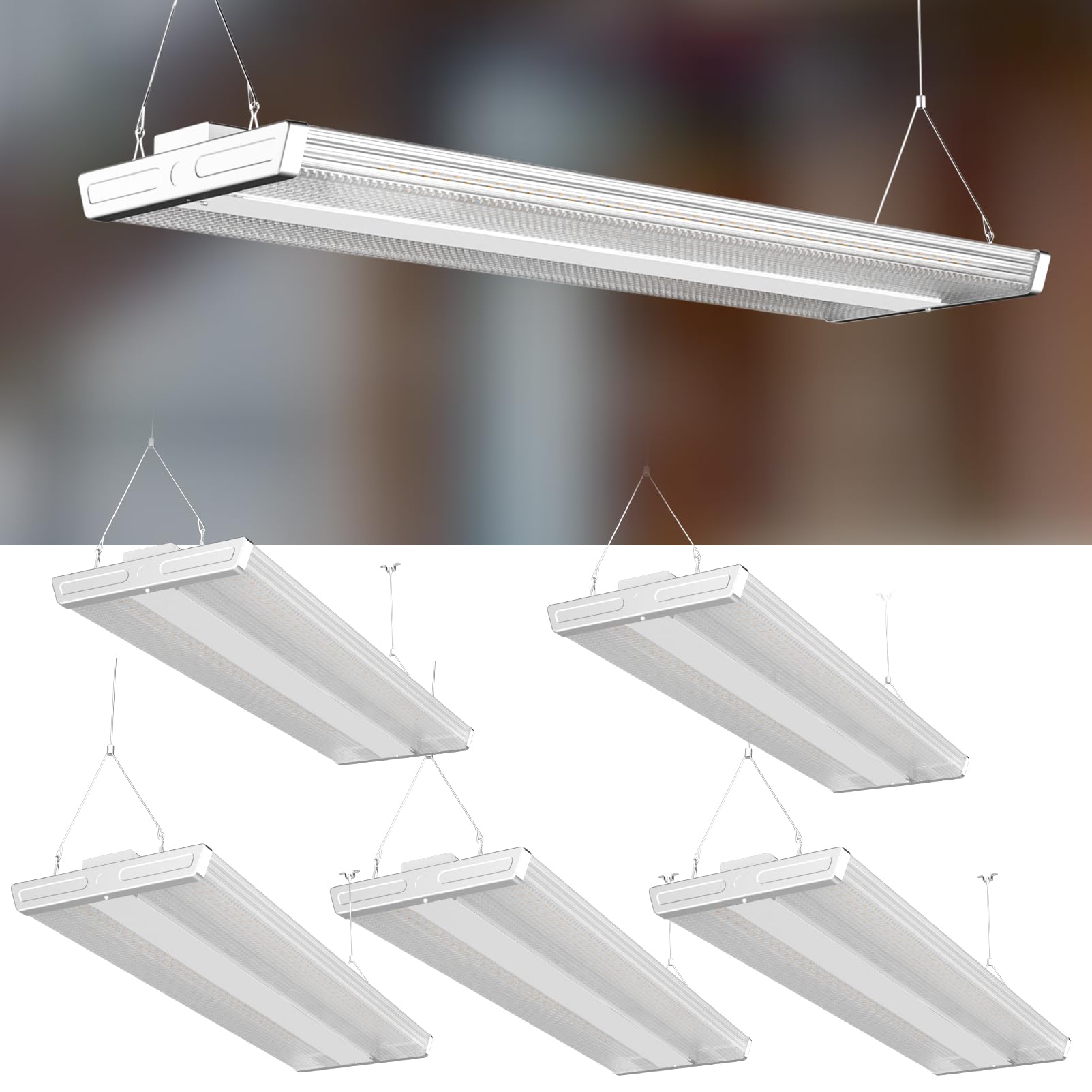 Lightdot 4FT LED High Bay Shop Light, 100-277V?Driver Equipped?, 270W [Eqv.1000W] 5000K Linear Hanging Light for Warehouse Diamo