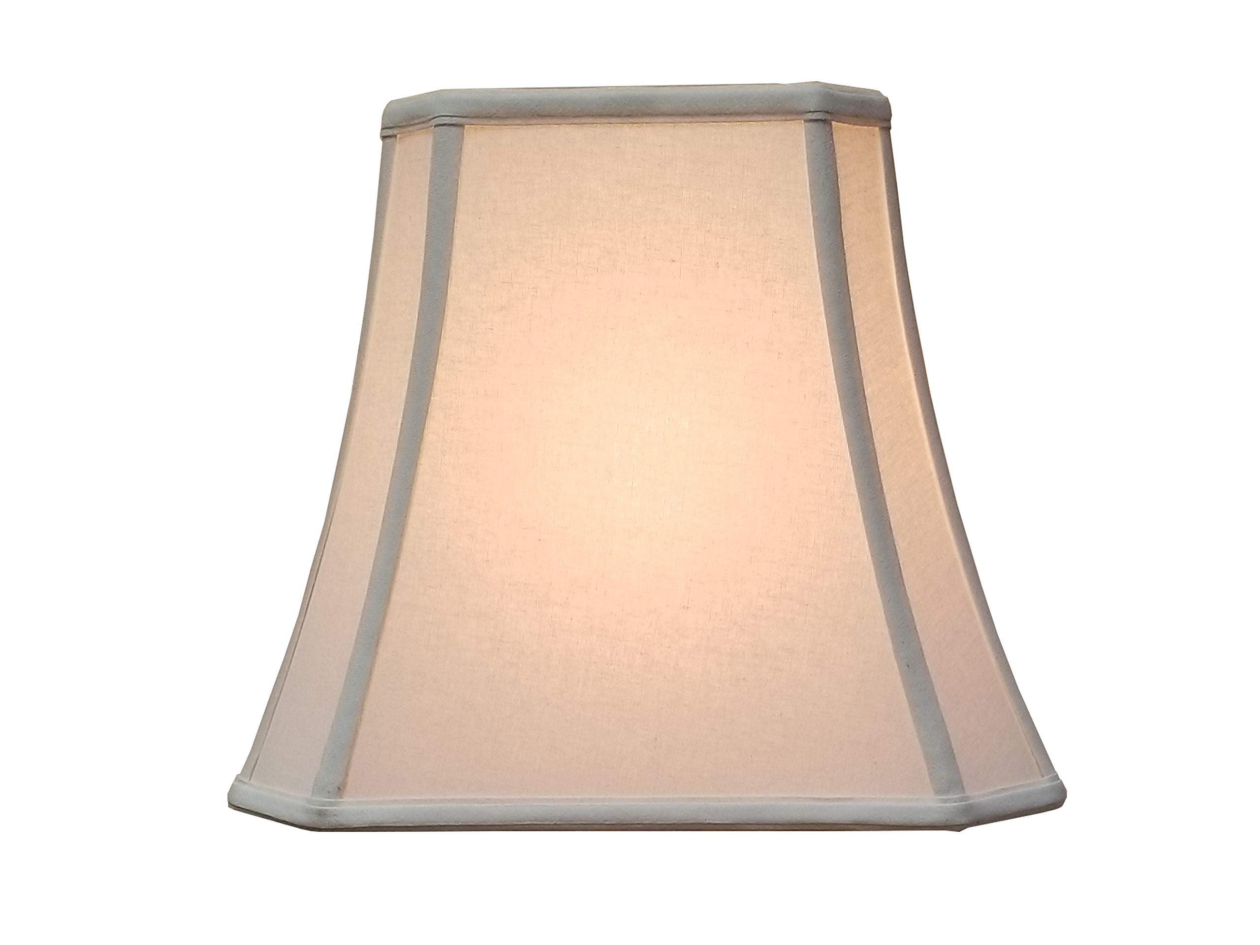 Royal Designs Rectangle Cut Corner Lamp Shade, Linen White, (7 X 9) X (10.25 X 16) X 12.25