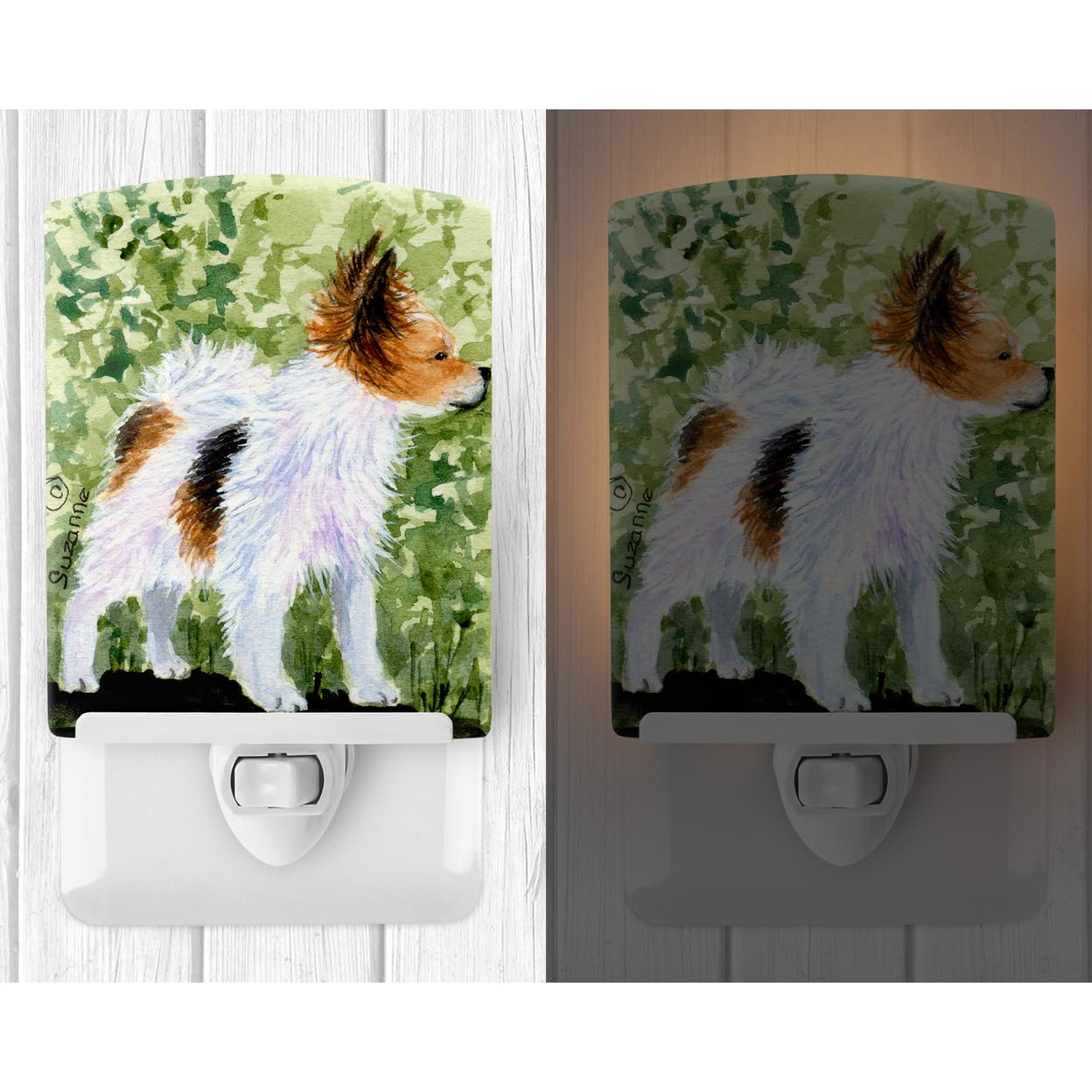 Carolines Treasures Papillon Ceramic Night Light, UL-Certified, 6x4x3 inches, Multicolor, Model SS8714CNL