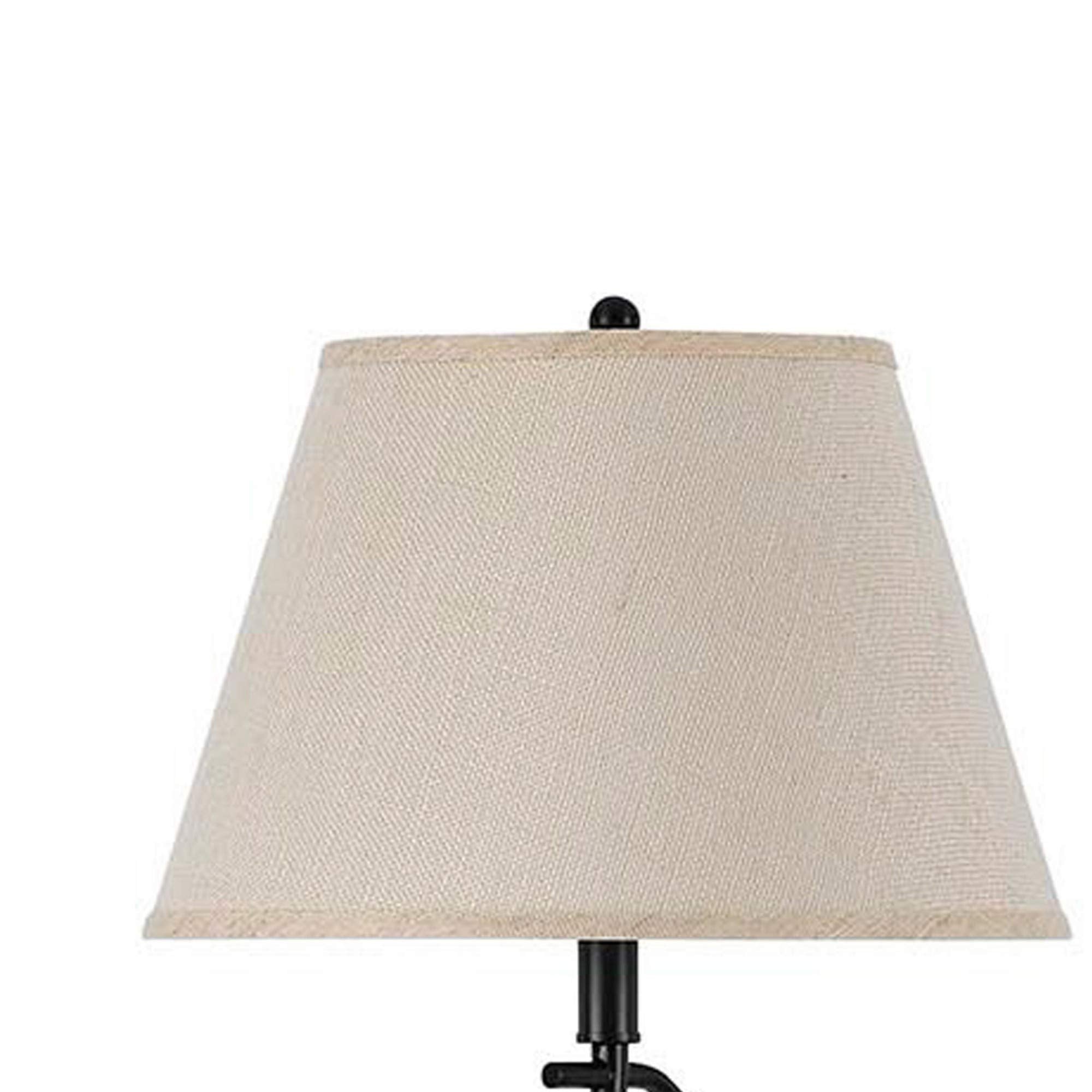 Benjara 3 Way Metal Body Floor Lamp With Swing Arm And Conical Fabric Shade, Black