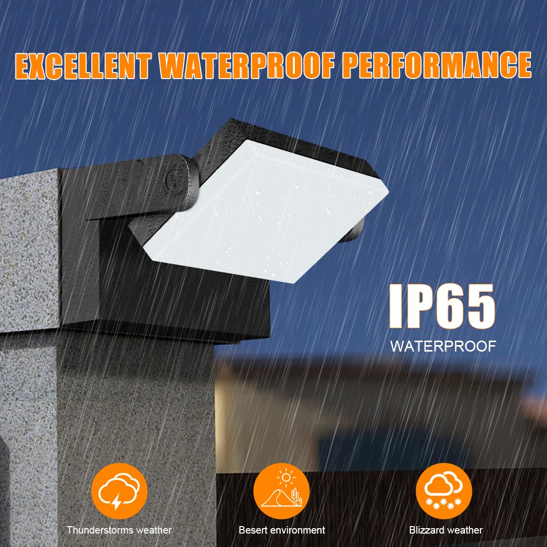 Juyace 60W LED Wall Light Outdoor 2 Pack, 5000K, Black, Aluminum, Model KU1361B, 360° Rotation for Garage, Barn, Yard