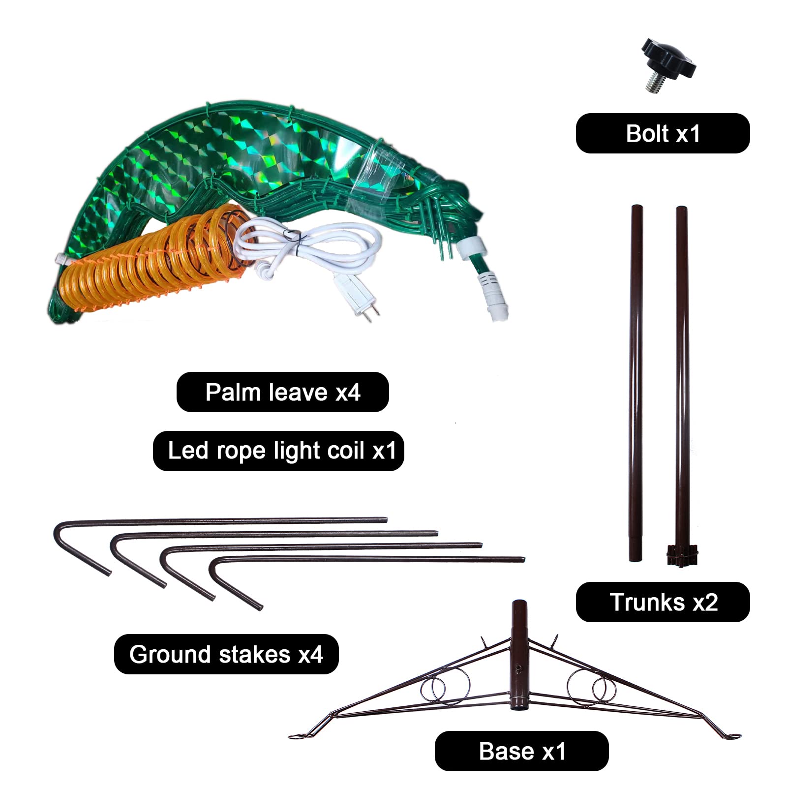 Eez Rv Products 7 Foot High Super Bright Led Lighted Tropical Palm Tree - 5 Times Brighter Than Incandescent Bulbs