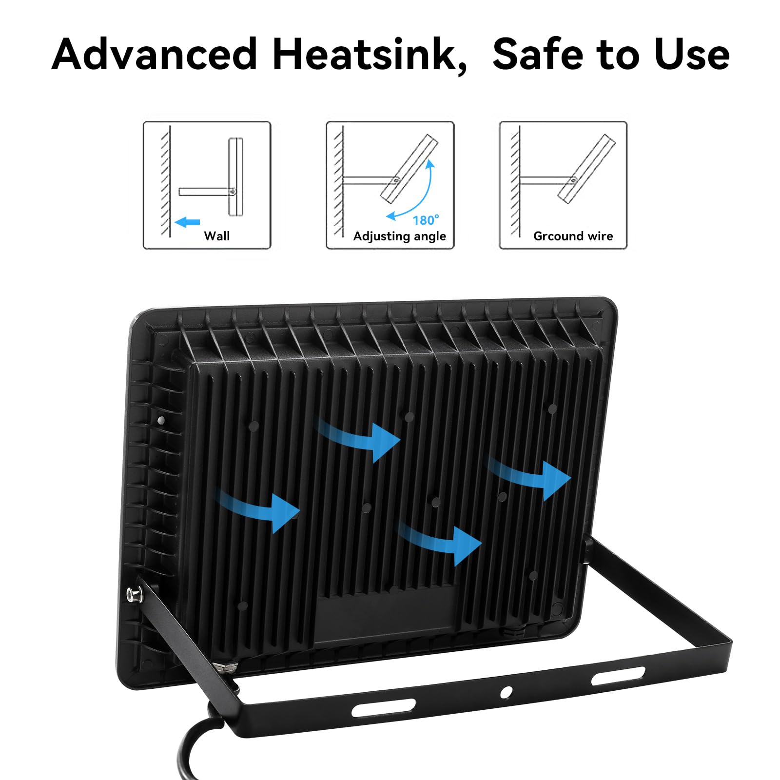 Lingwarm 2Pack 250W Led Flood Light, 27500Lm Waterproof Outdoor Security Lights, 6000K Daylight