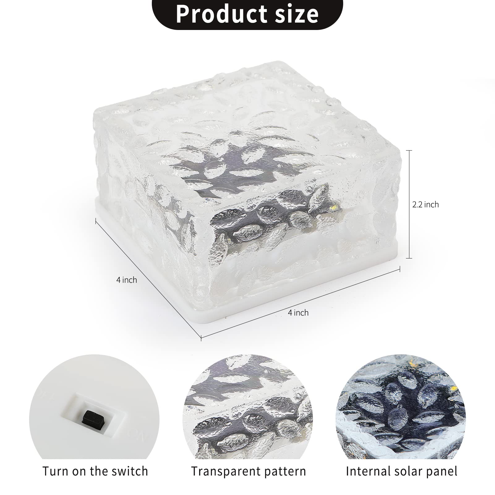 Hoflyw 6 Pack Solar Brick Lights, Warm White Led Landscape Pathway & Garden Decoration