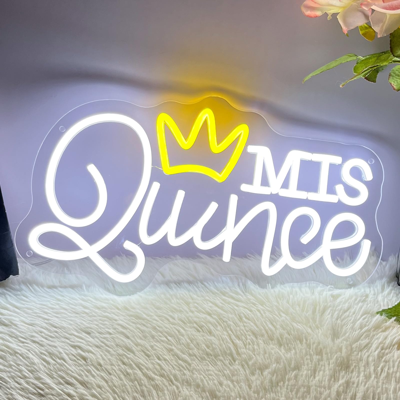 Led Quince Sign Mis Quince Neon Sign Cold White For Wall Decor Dimmable Led Sign Neon ...