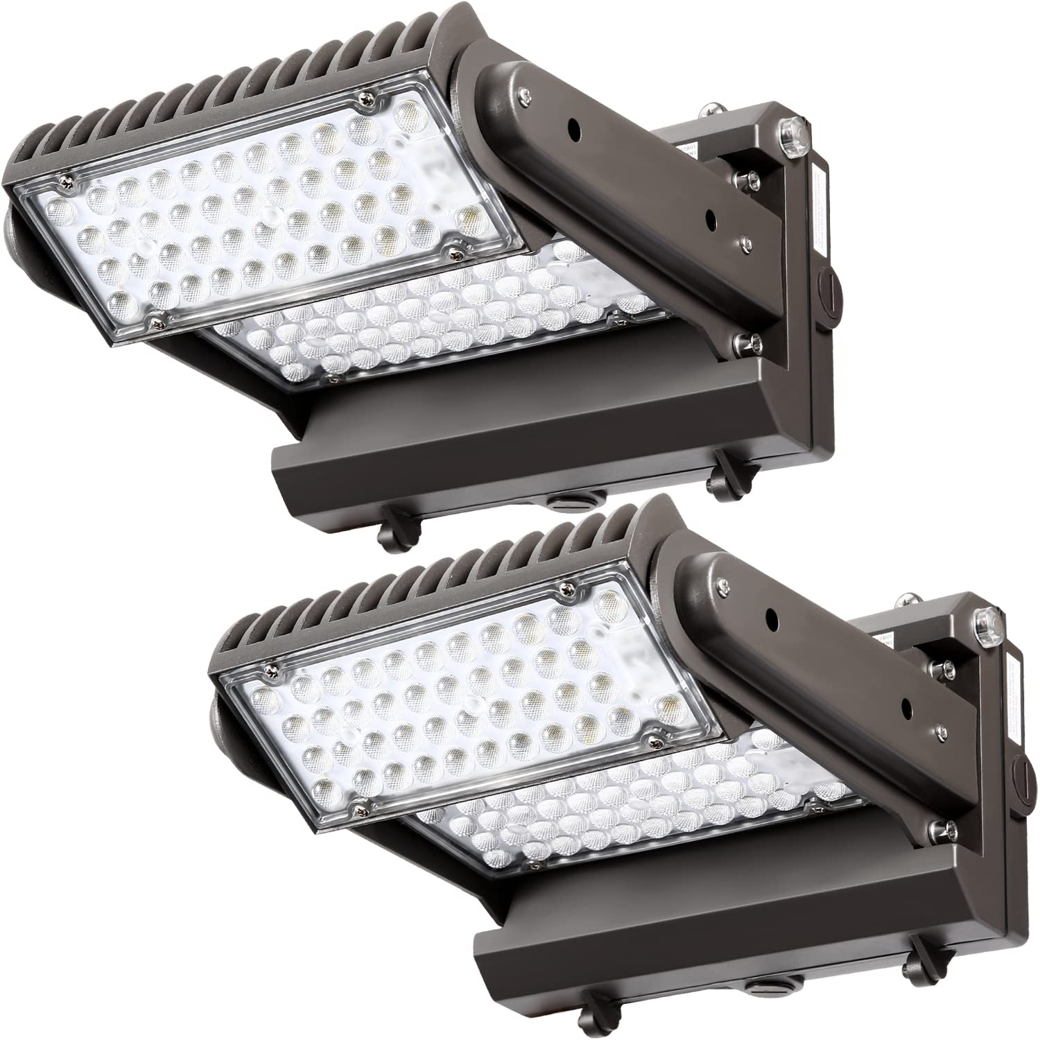 ECCFUTLL 120W LED Wall Pack Light, 5000K, 16800LM, Adjustable Head, Brown, Model RWP120W2PACK