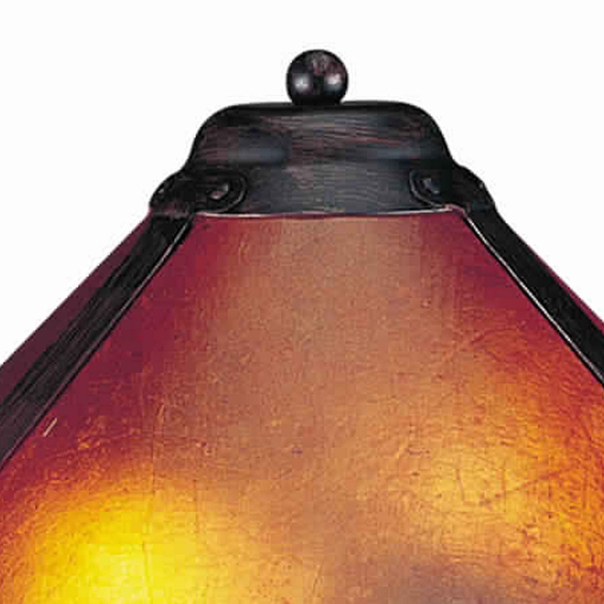 Benzara Pot Bellied Table Lamp - Metal Body, Conical Mica Shade, Bronze, Model BM223691