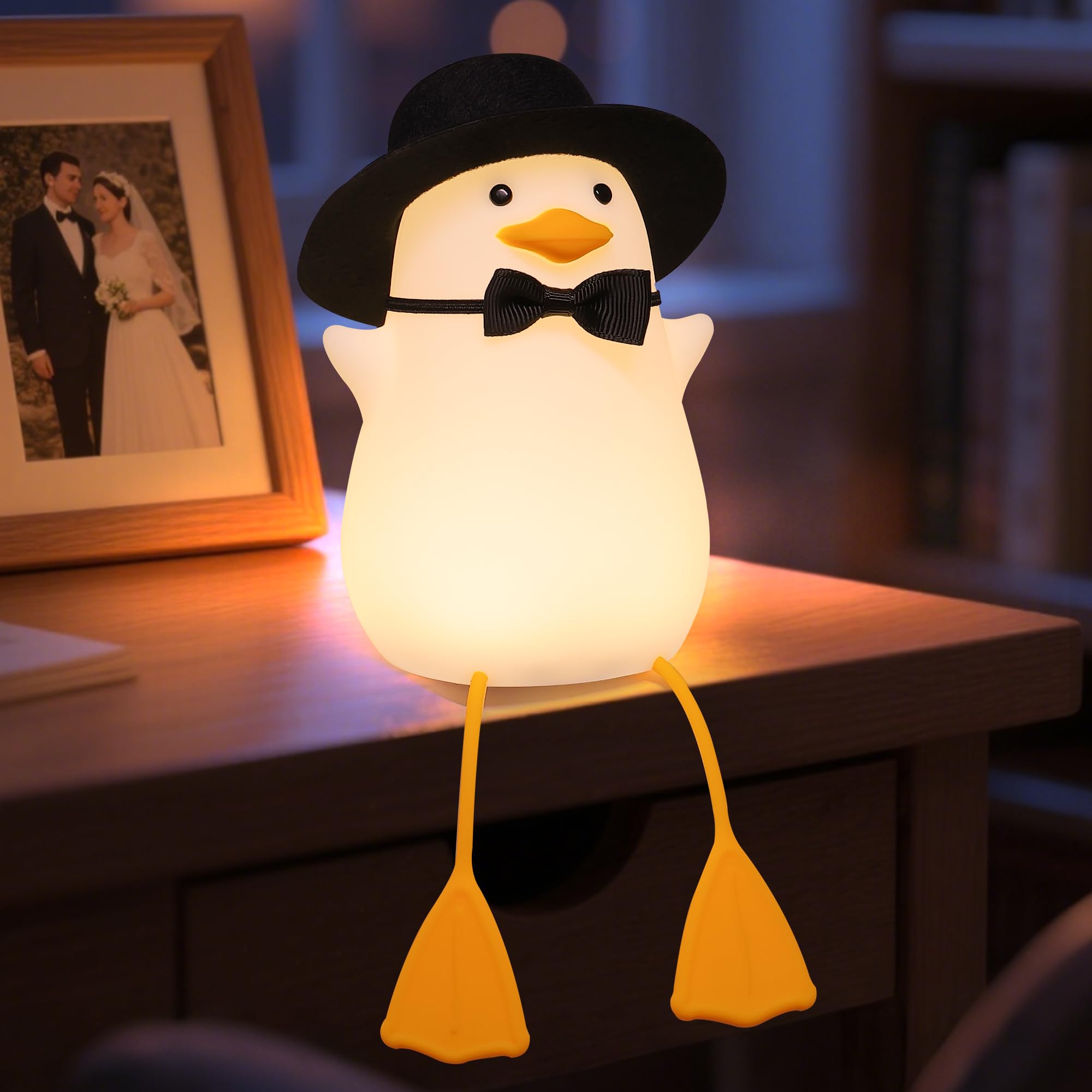 Anywin Groom Duck Night Light - Rechargeable, Timer & Dimmer, Creative Wedding Gift for Newlyweds, Model FS-S001-CB
