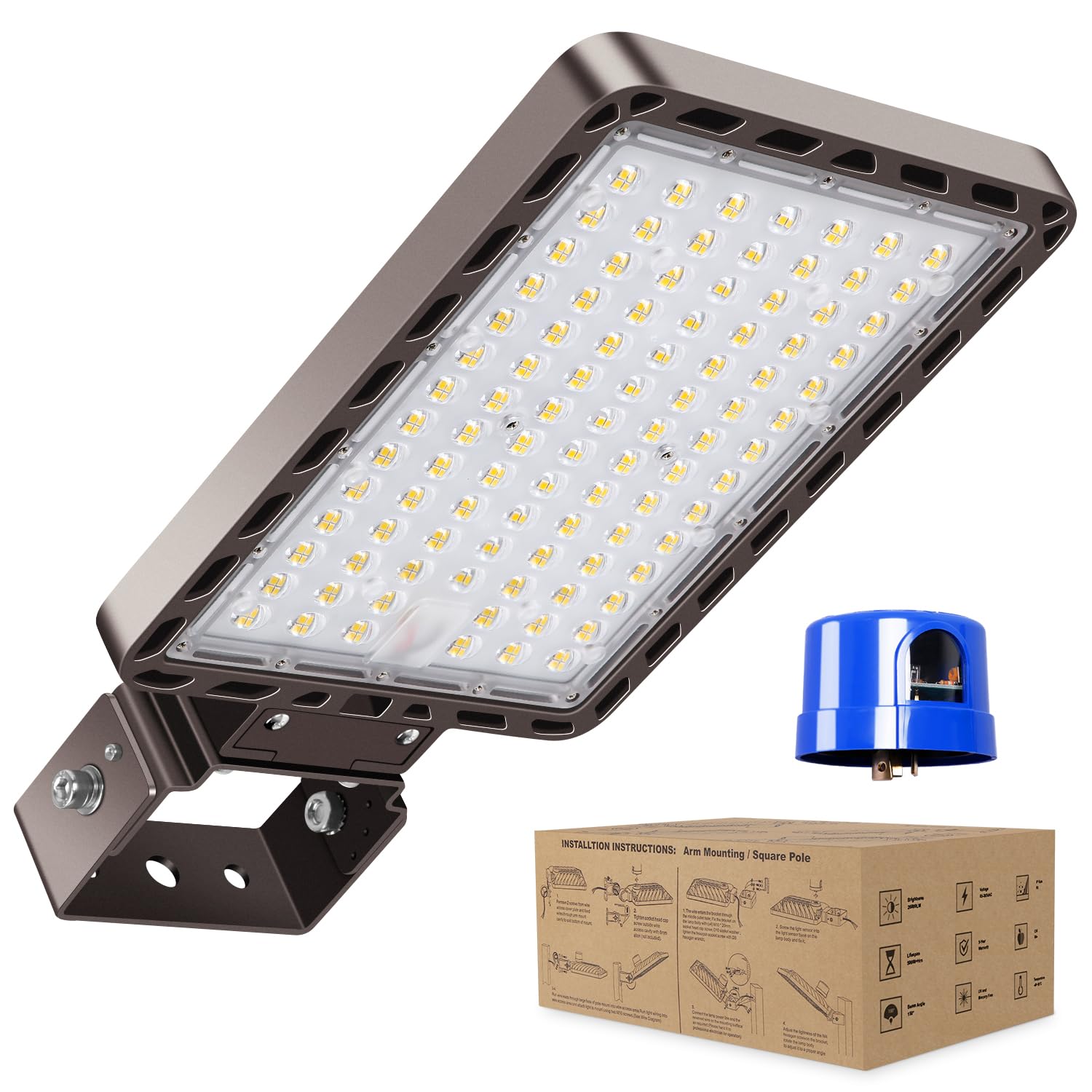 Dream Eeve 240W LED Parking Lot Light Trunnion Mount Dusk to Dawn 5000K Led Parking Lot Lights Outdoor Area Commercial Security 