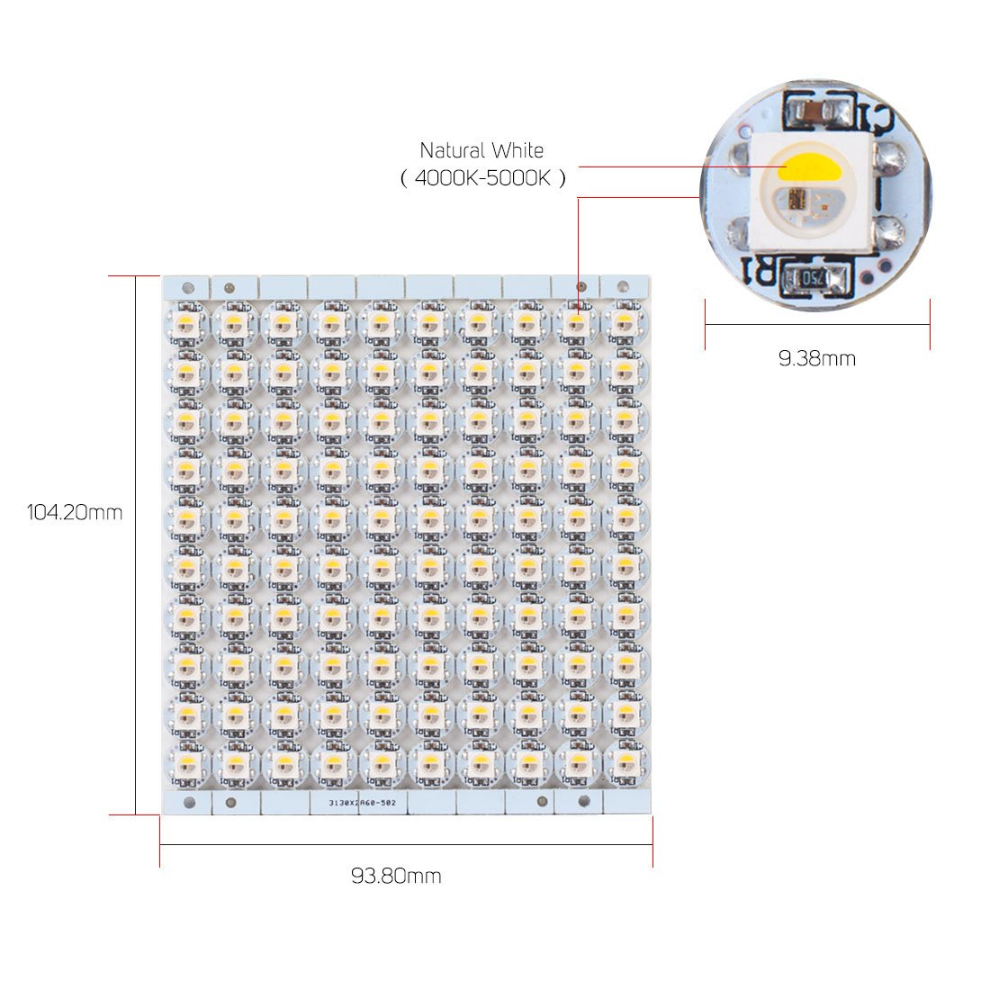 BTF-LIGHTING SK6812RGBW LED Chips 100PCS 5050SMD RGB+Natural White DC5V Individually Addressable