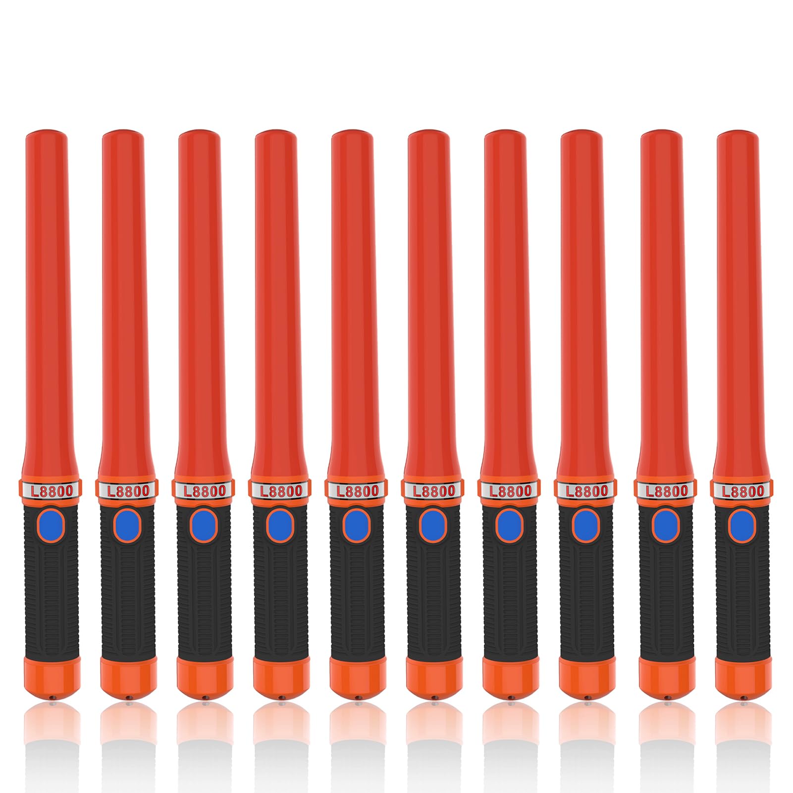 ITENGHUA LED Traffic Wand for Traffic Control 16 Inch, 10 PCS High-Visibility Traffic Baton with 3 Flashing Modes, Waterproof, A