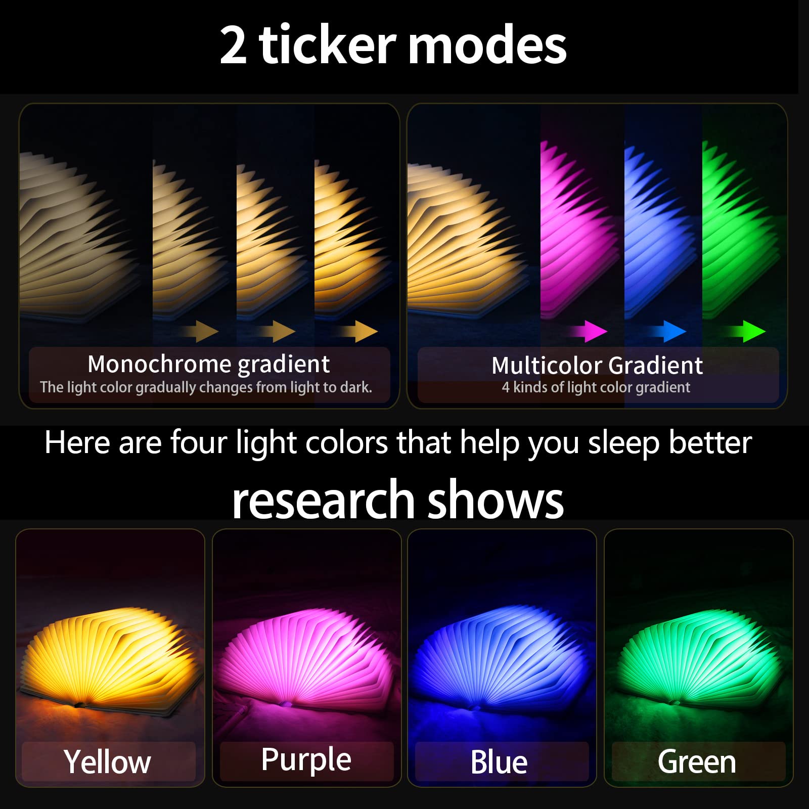 QXMGCBOK Portable Night Light & White Noise Machine, 3D Dragon Book Lamp, Multicolor, Model YTBTAF23e, Perfect for Relaxation & Sleep