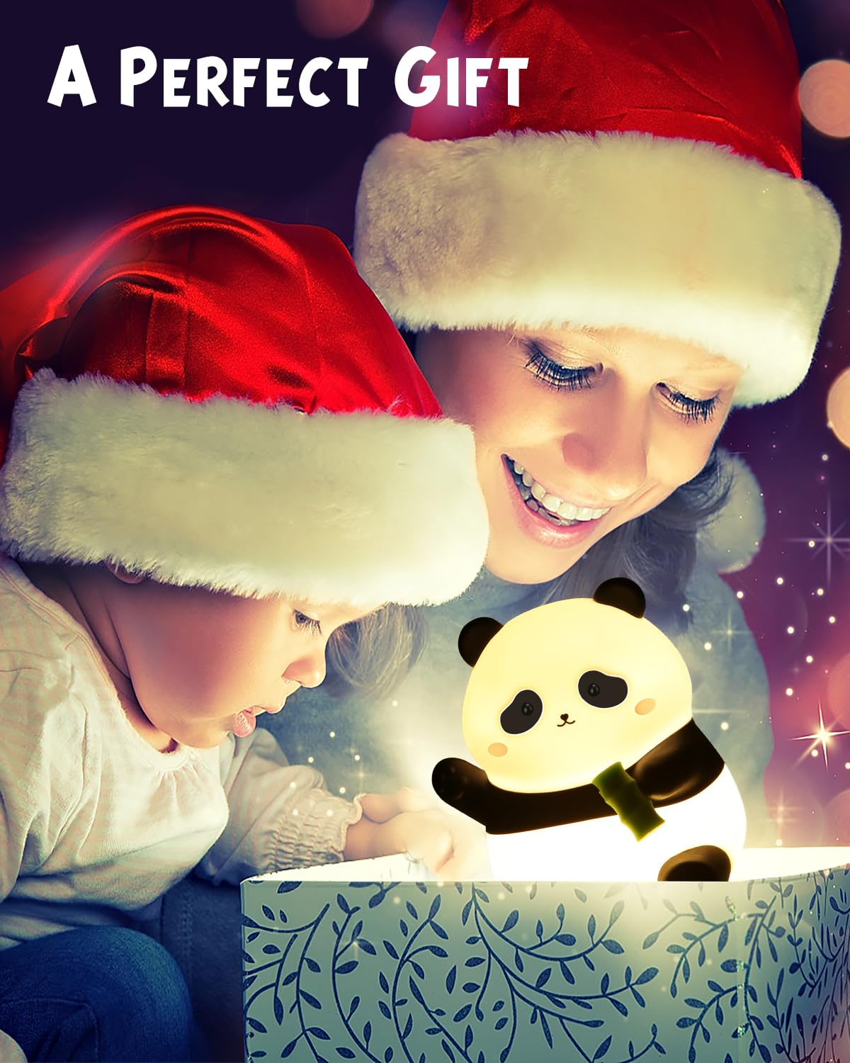 Emmanoth Cute Panda Night Light,Cute Lamp,Squish Lamp for Kids, Kawaii Room Decor Baby Night Light for Bedroom Kids Room Nursery