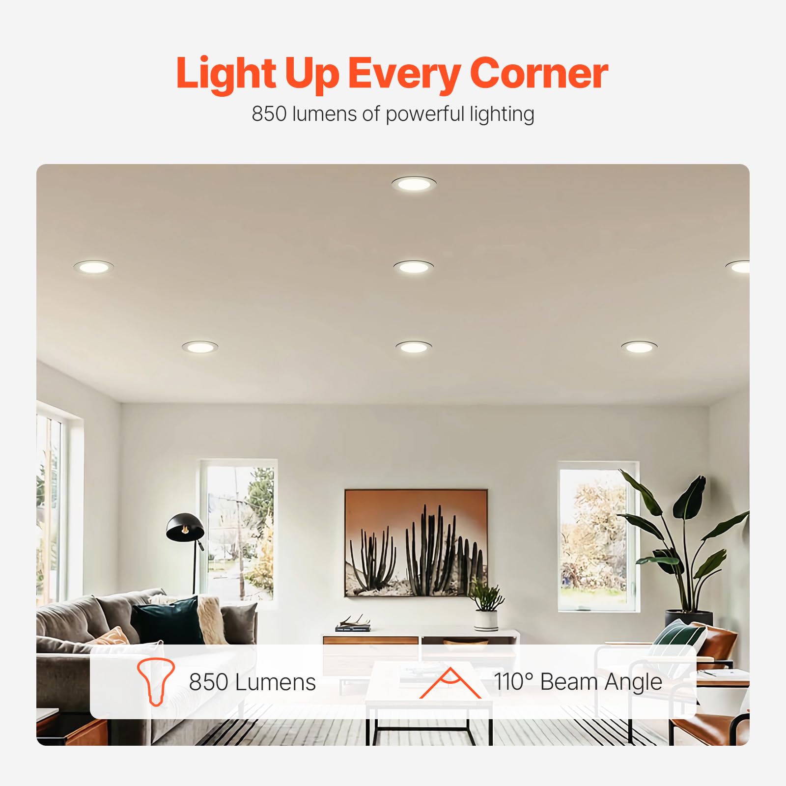 Vevor Br30 Flood Light Bulb, 12 Pack Led Indoor Flood Lights, 850 Lumens Led Flood Light Bulbs, E26 Standard Base, 3000K Warm Li