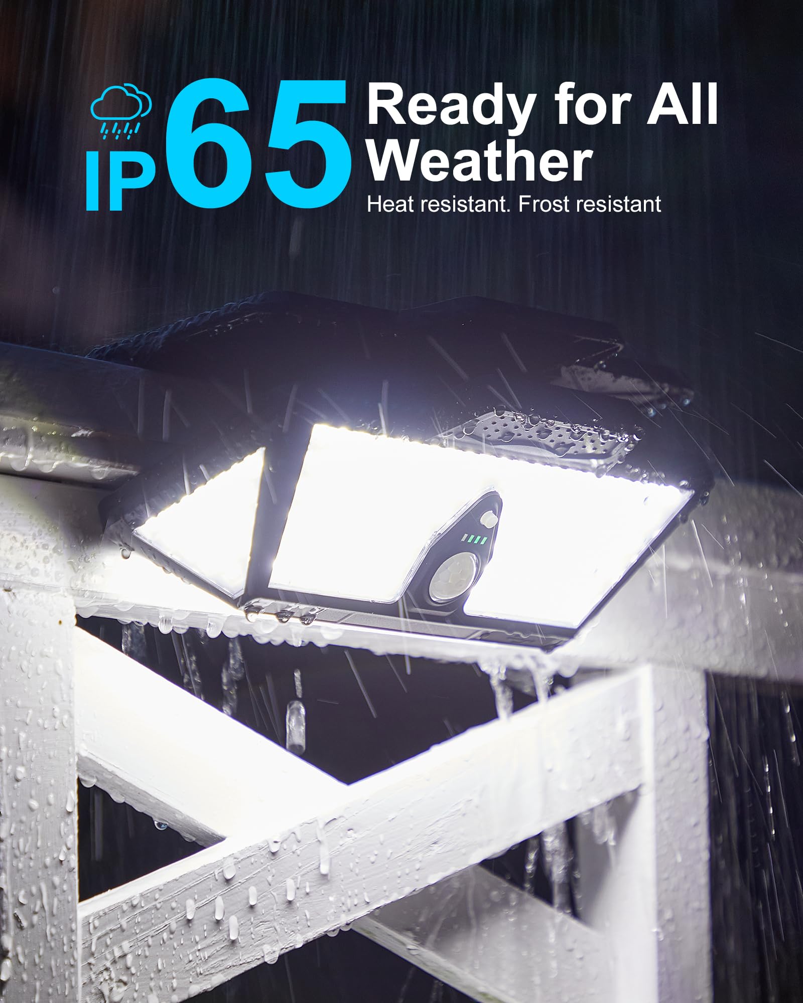 2Pack 208Leds Solar Lights Outdoor With Motion Sensor, 1000Lm Clip On Solar Powered Security Flood Lights With 3 Mounting Ways,