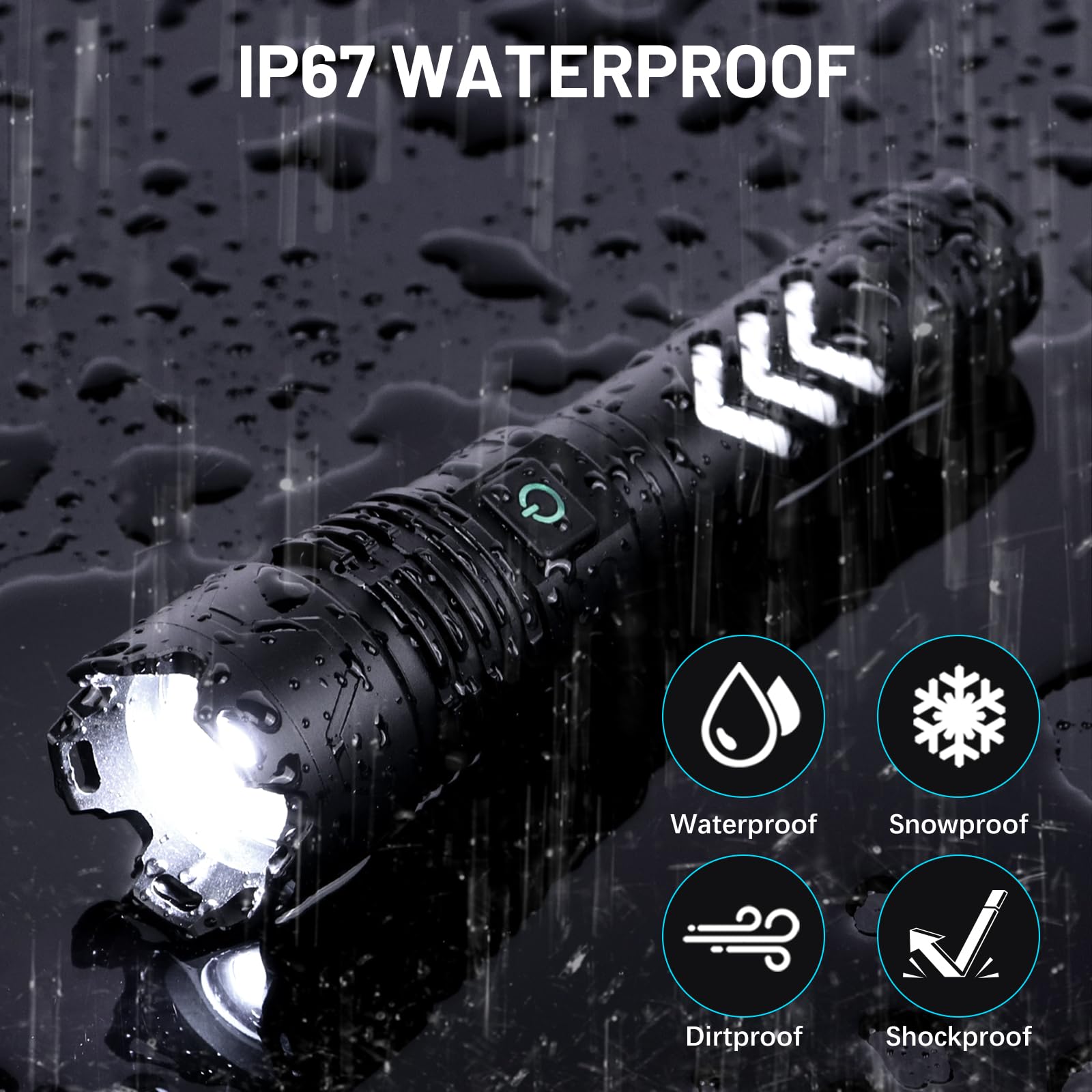 Grentay Rechargeable Led Flashlights 360000 High Lumens, Super Bright Flashlight With Input And Output Functions,Tactical Flashl