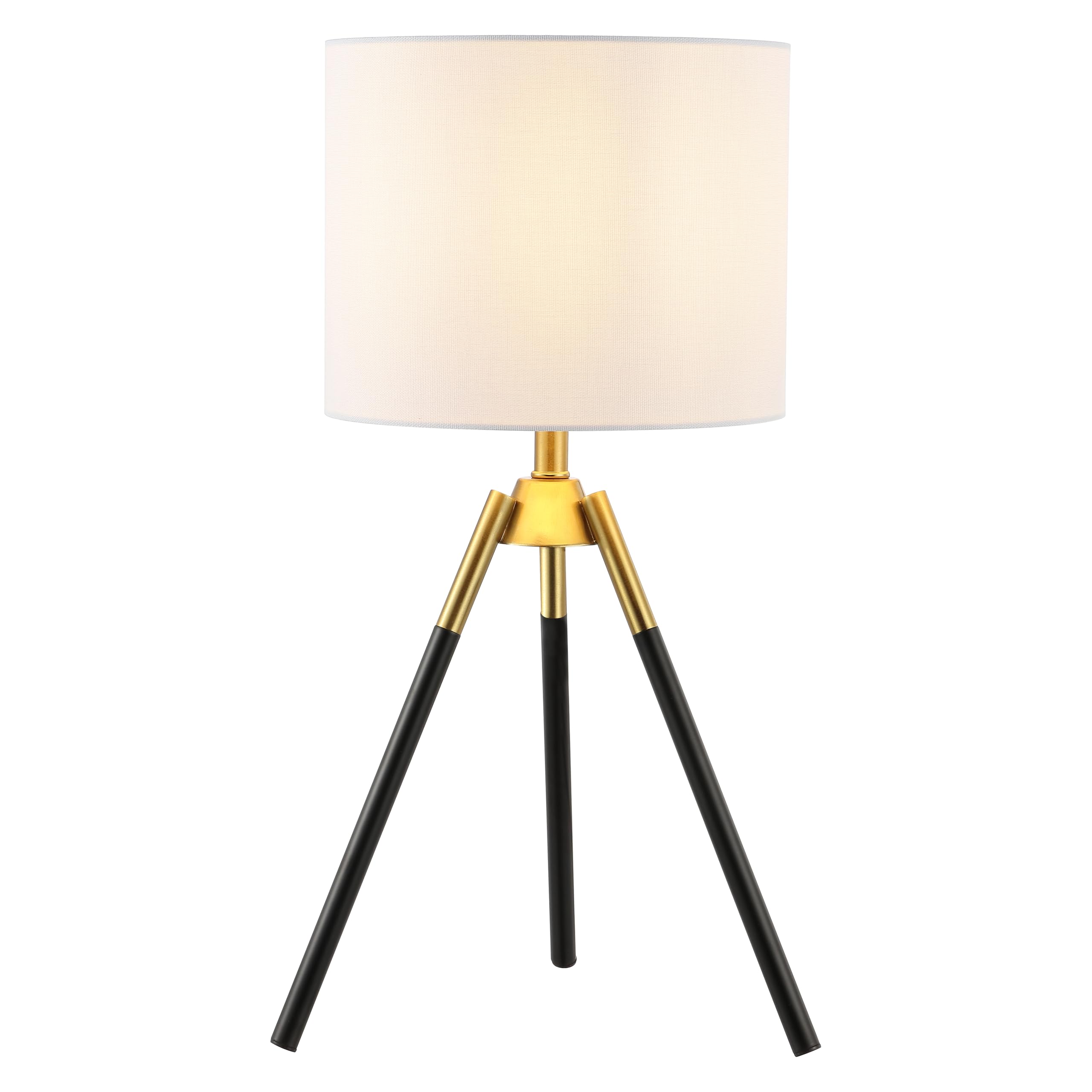 SAFAVIEH Lighting Collection Jupiter Black/Brass 22-inch Tripod Table Lamp, Ideal for Living Room, Bedroom, Nightstand, Home Off