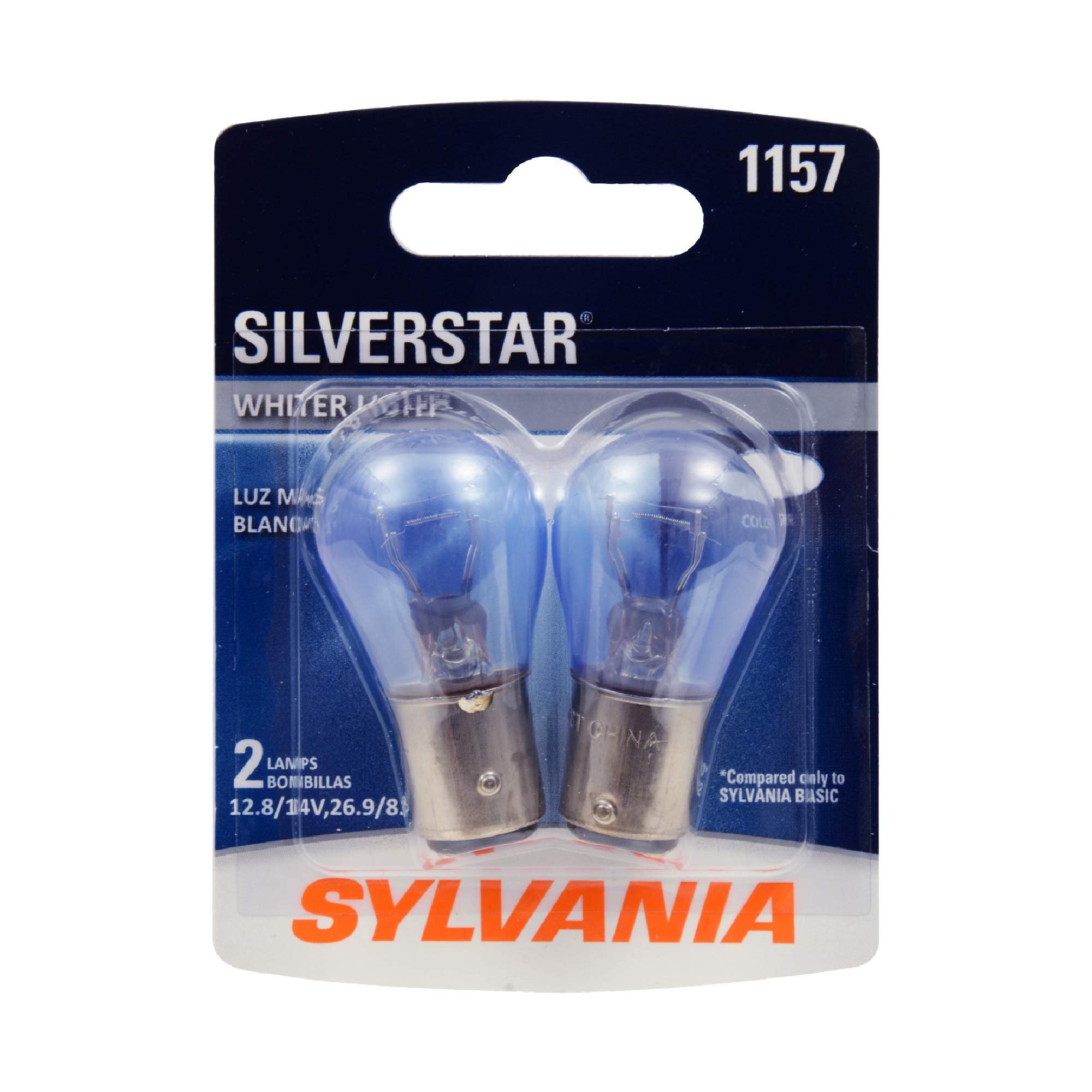 SYLVANIA - 1157 SilverStar Mini Bulb - Brighter and Whiter Light, Ideal for Daytime Running Lights (DRL) and Reverse Lights (Con