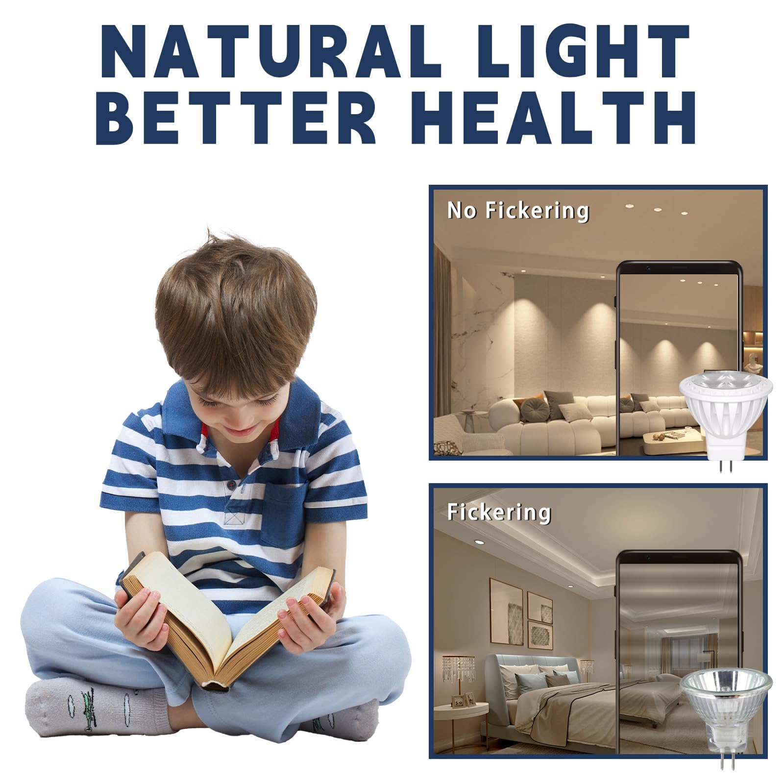 Gohdlamp 6-Pack Mr11 3W Led Bulbs - Daylight White 6000K, Gu4 Bi-Pin Base, 12V Low Voltage Spotlight, Non-Dimmable, Energy-Effic