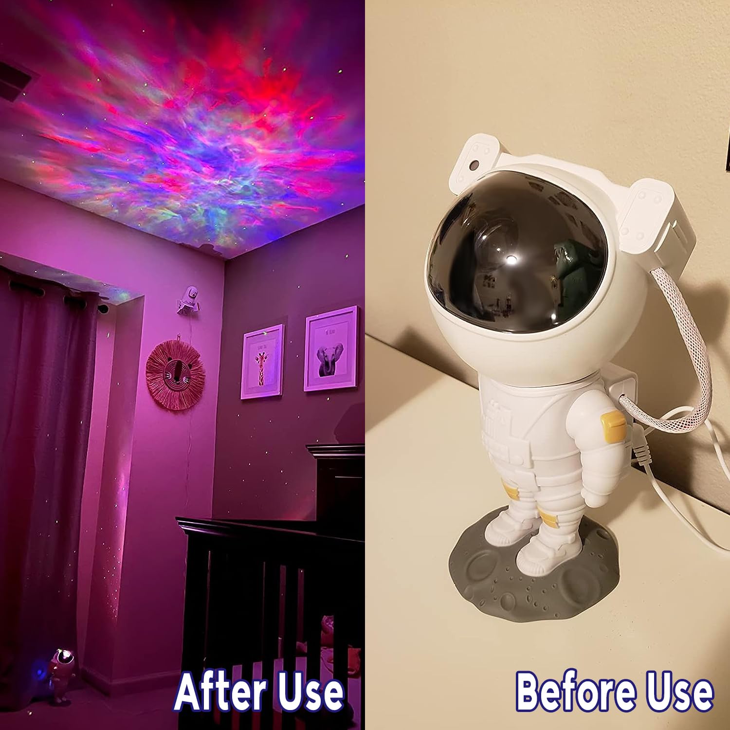 2win2buy Astronaut Star Projector - 360° LED Galaxy Light for Kids & Adults, White, Model TYD-YHY-001, Bedroom Ceiling Decor