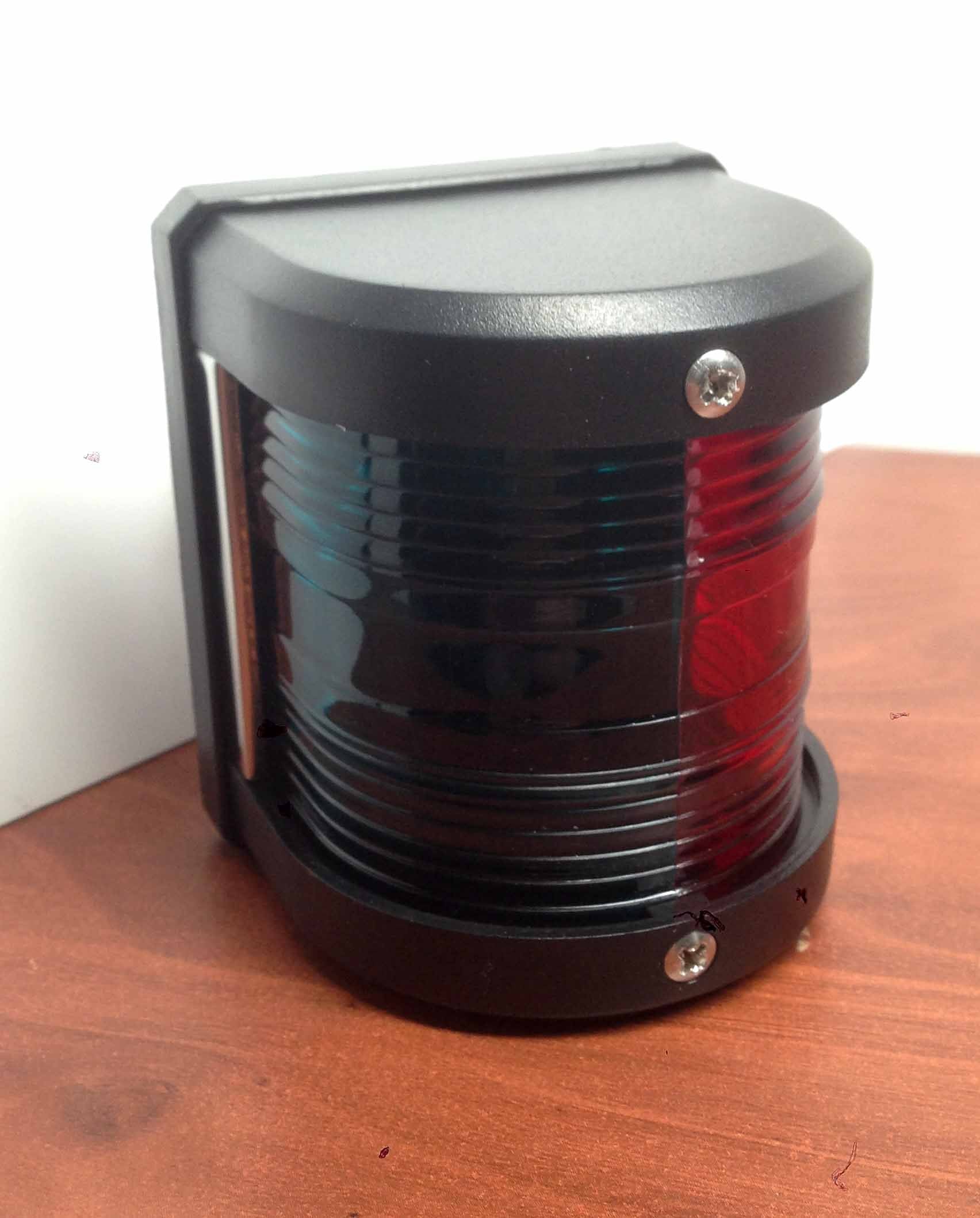 Pactrade Marine Boat Pontoon Led Navigation Light Black Abs Plastic Housing Boats Up To 12M Waterproof Ip:66 Surface Mount 2Nm (Combo Green And Red Bow)