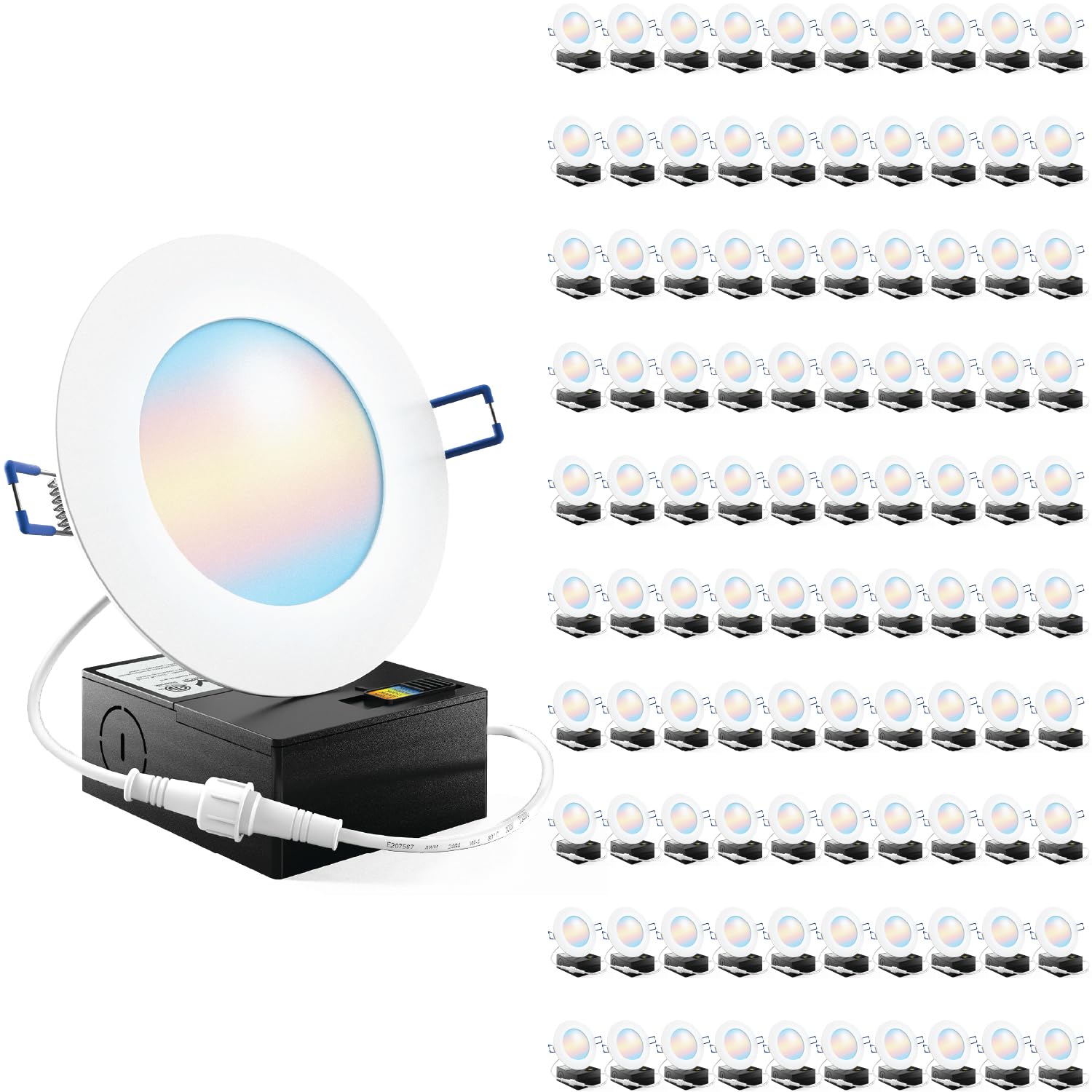 Sunco 100 Pack 4 Inch Led Recessed Lights, Canless Ceiling Light Slim, 650 Lm, 10W, Selectable Cct 2700K/3000K/4000K/5000K/6000K