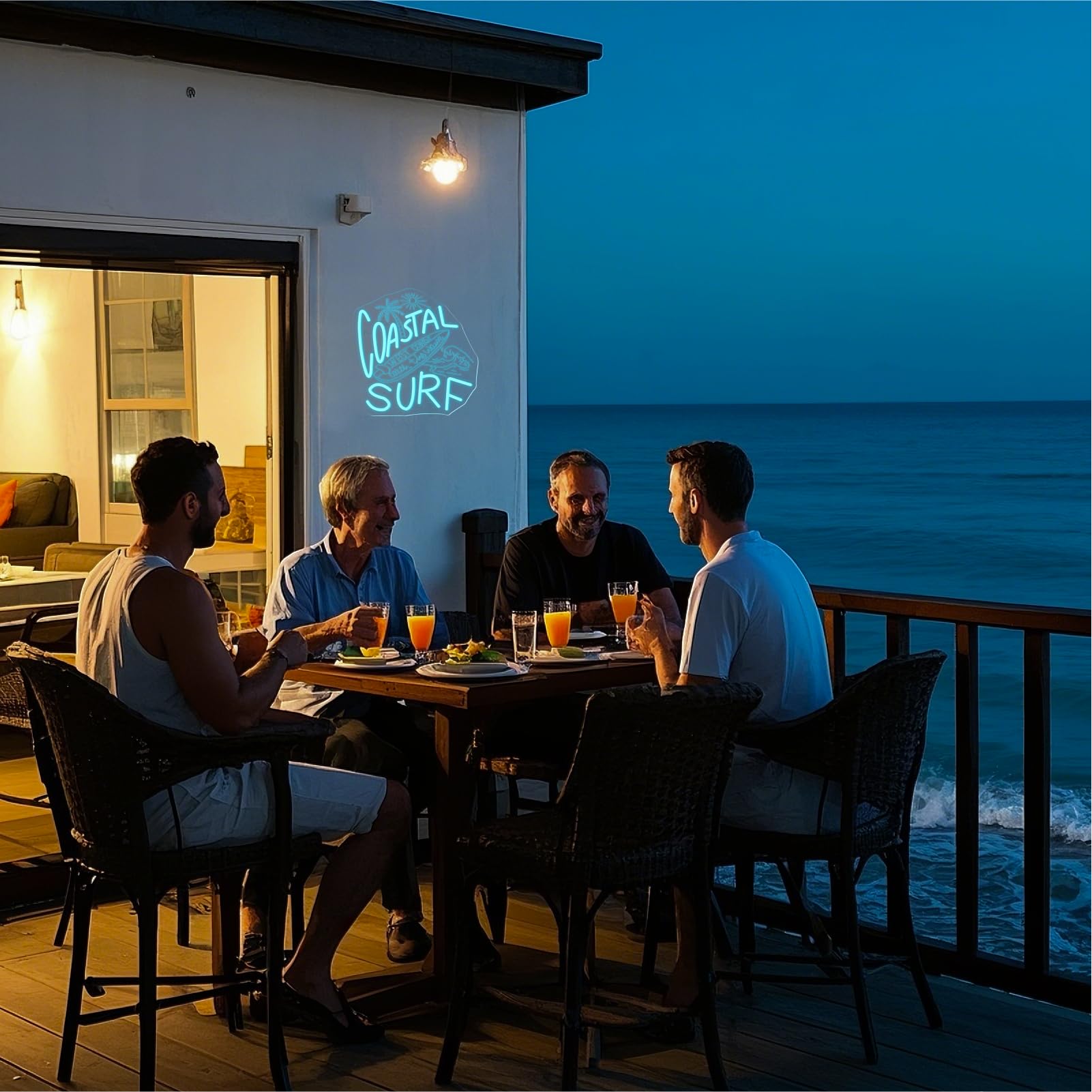 Ineonlife Coastal Surfing Neon Sign Surfboard Neon Sign For Wall Decor Funny Led Light For Game Room Bedroom Bar Club Decor Teen Boy Man Cave Holidays Birthday Surfer Gift