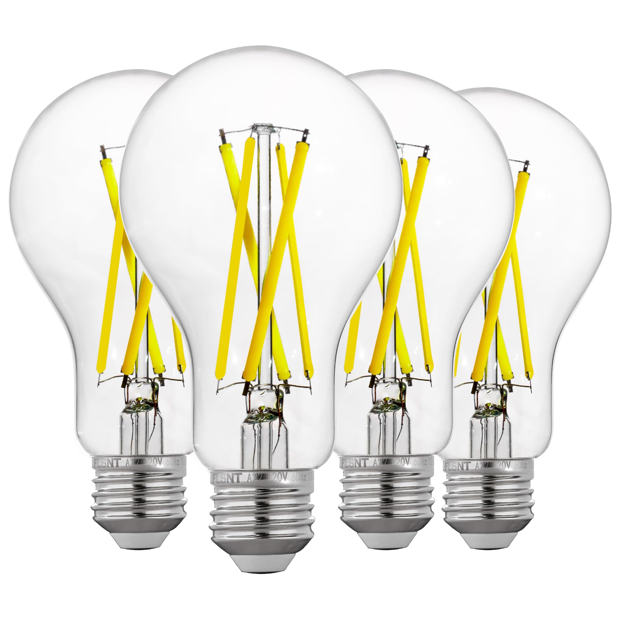 Flsnt 100W Equivalent Dimmable A21 Led Light Bulbs, Efficient 12W, 1600Lumens, 5000K Daylight, Cri90, E26 Medium Base, Clear Gla