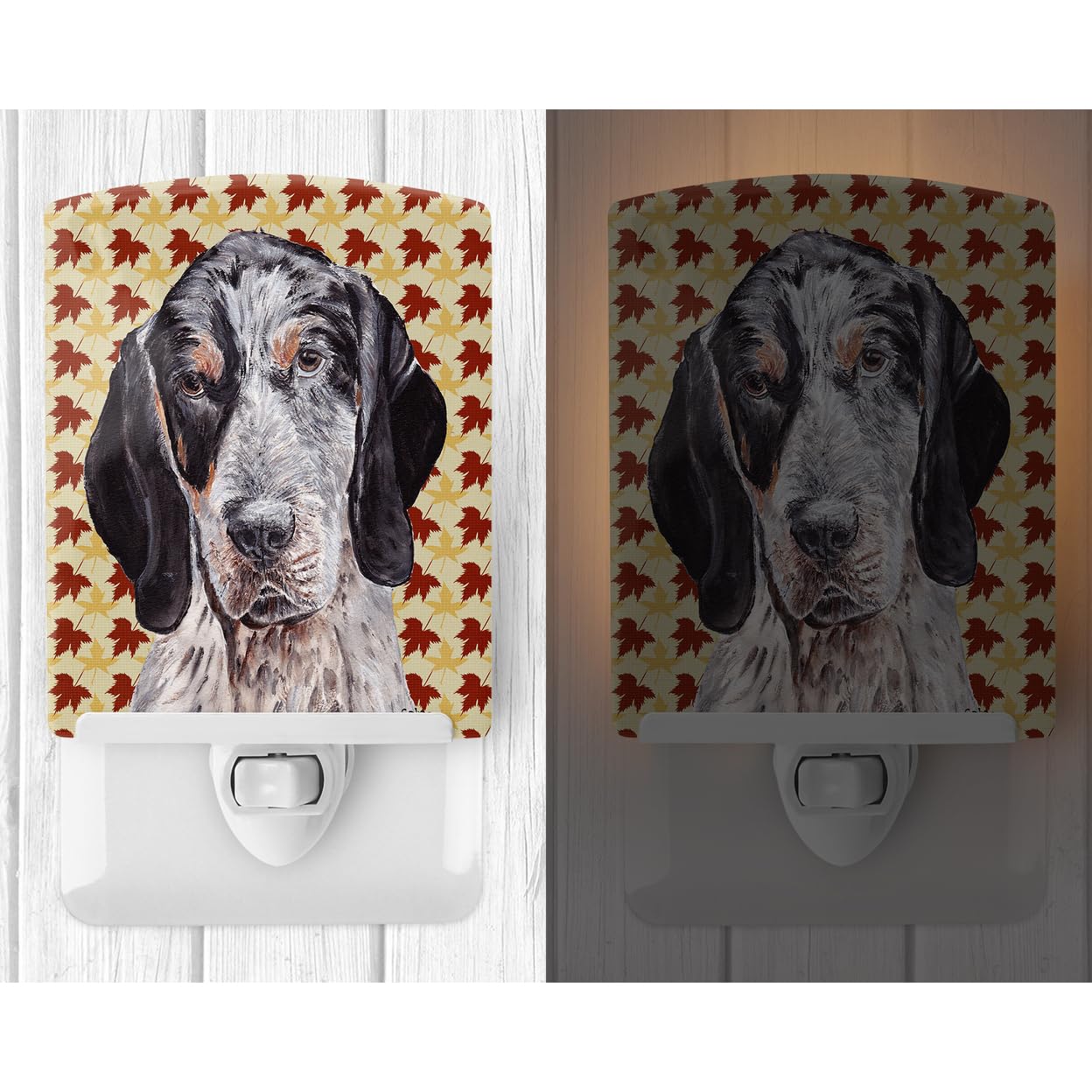 Carolines Treasures Ceramic Night Light, Model SC9673CNL, 6x4x3in, Blue Tick Coonhound Design, Multicolor, UL-Certified