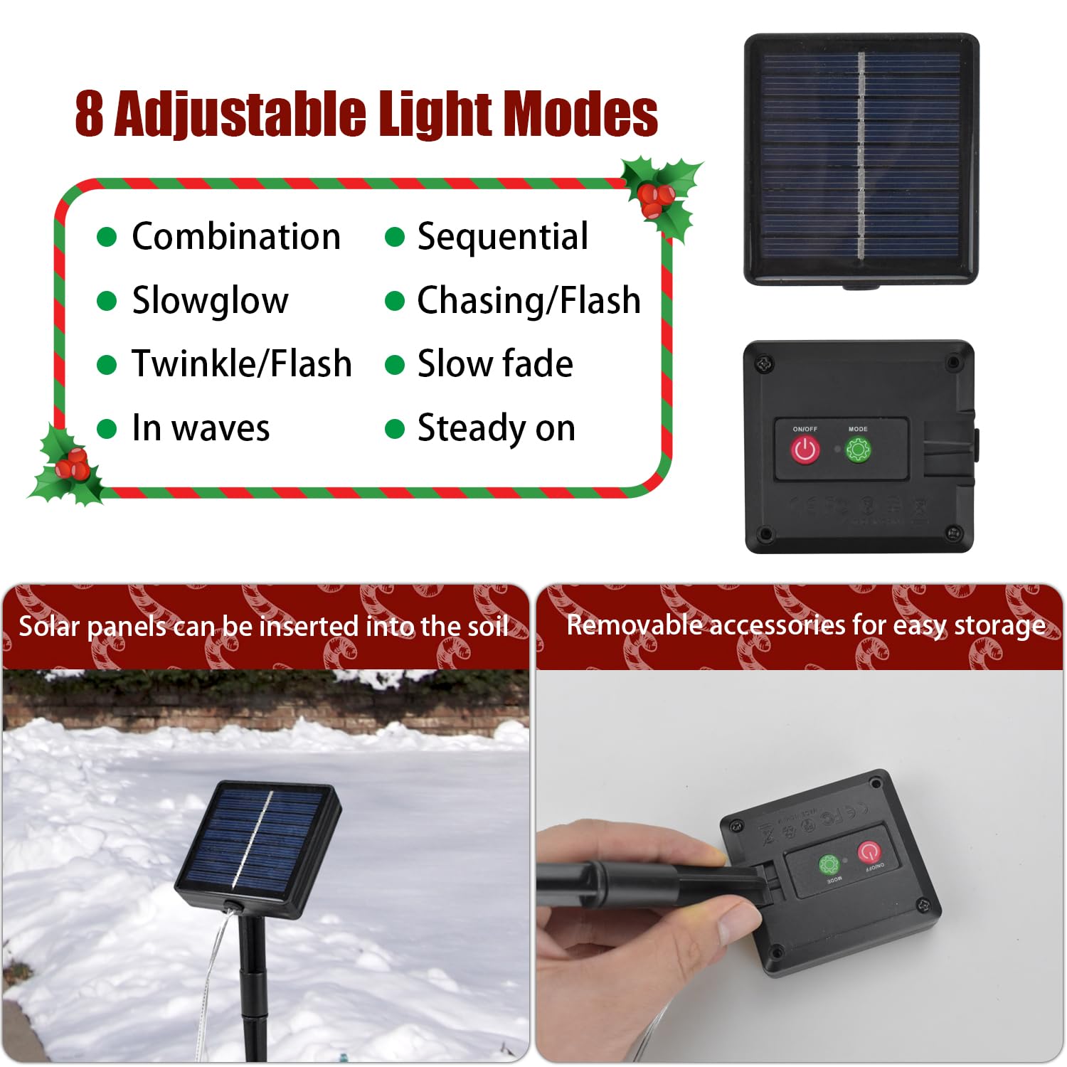 Quimoy 12Pcs Candy Cane Lights  21 Solar Christmas Decorations Outdoor  Candy Cane Pathway Lights With 8 Lightingmodes  Waterproof Christmas Yard Decorations For Lawn Driveway Walkway Sidewalk