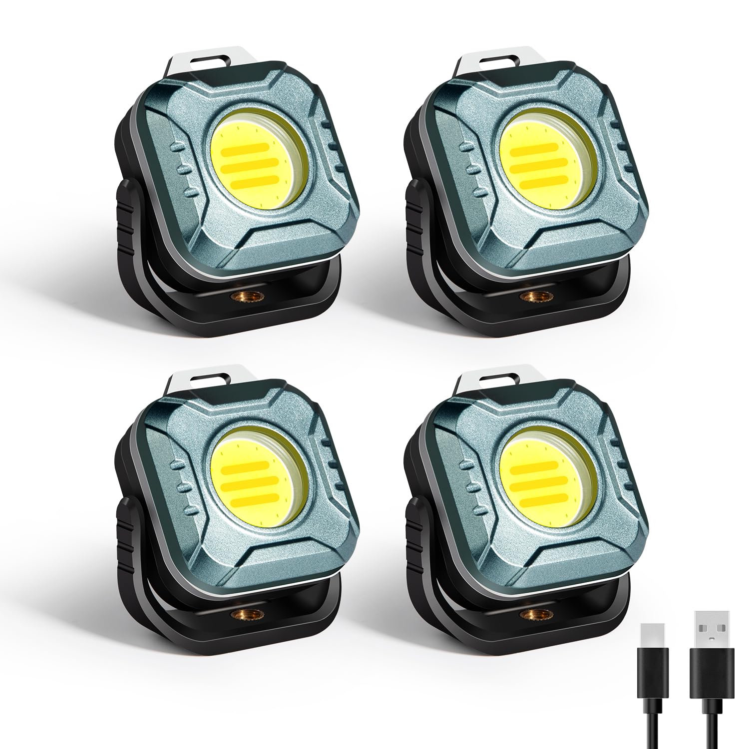 Gabujau Rechargeable Work Light Mini, 500 Lumens 1200 mAh Magnetic Led Portable Lamp, 2.9 Oz Supersmall for Emergency Nighttime 