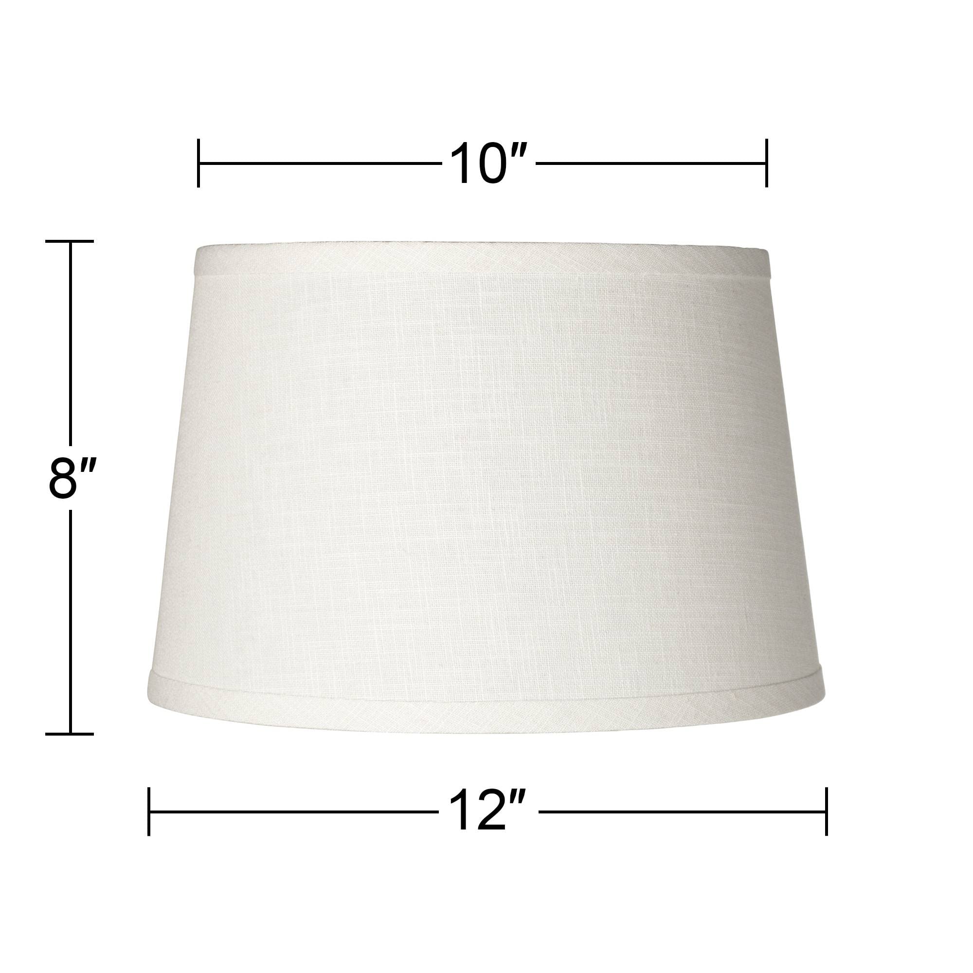 Set Of 2 White Small Hardback Drum Lamp Shades 10&quot; Top X 12&quot; Bottom X 8&quot; High (Spider) Replacement With Harp And Finial - Springcrest