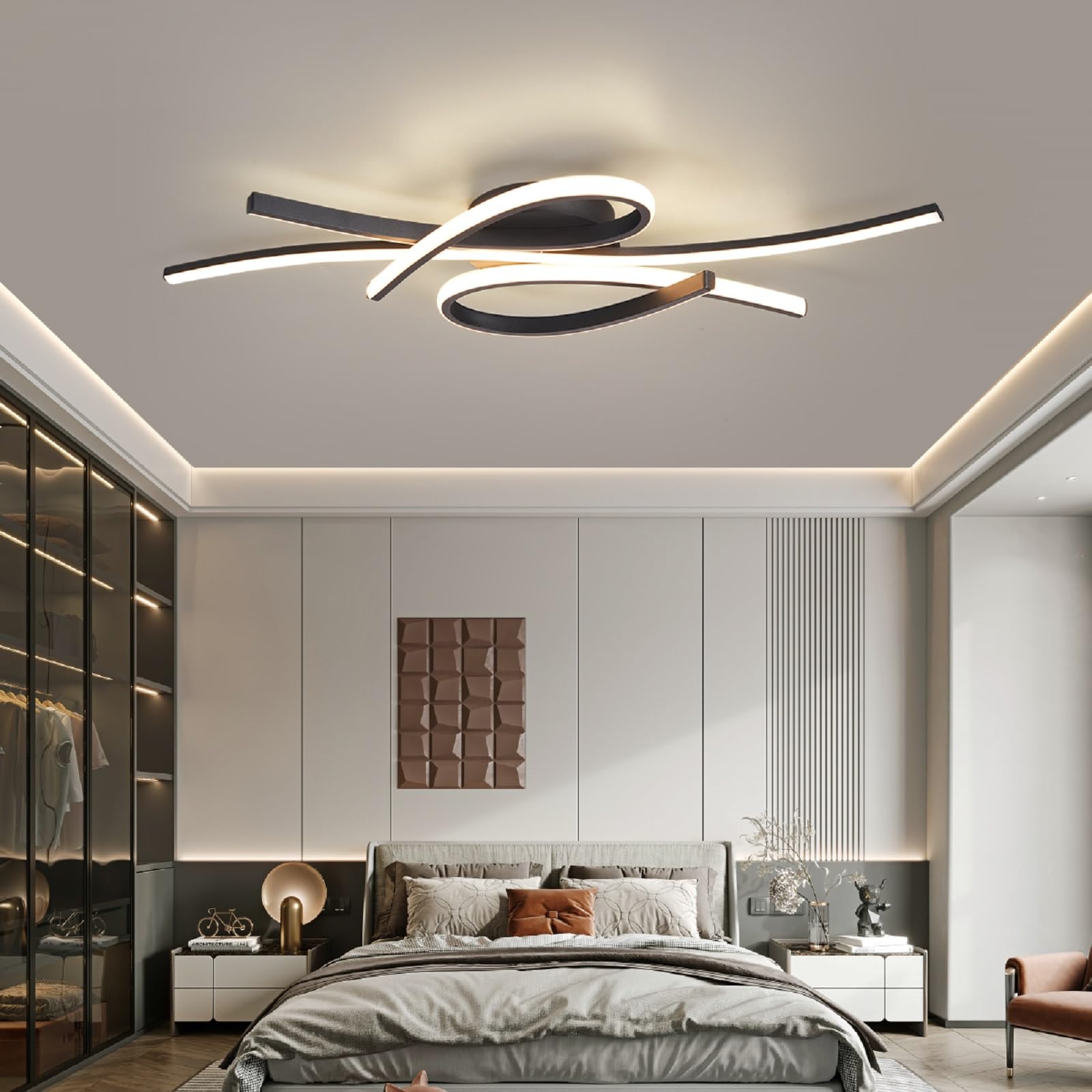 Modern Led Ceiling Light Fixture,40W 2600 Lumen ,Flush Mount Ceiling Chandelier,Ceiling Lamp For Kitchen Bedroom Study Living Ro
