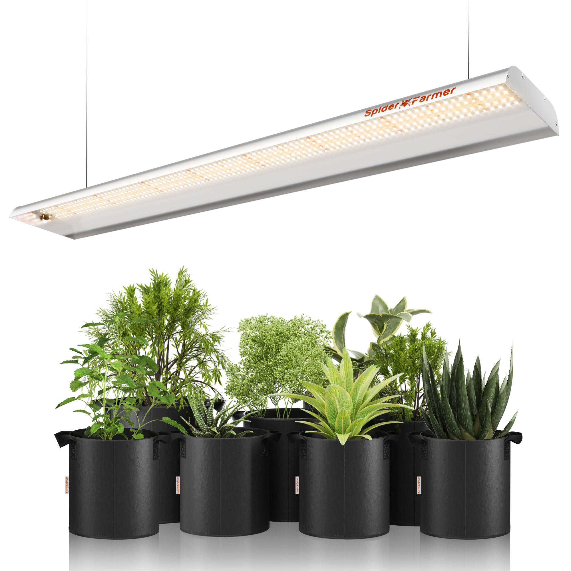 2023 Newest Spider Farmer Sf600 Led Grow Light 2X4 Ft Coverage Sunlike Full Spectrum Plant Growing Lamp For Indoor Plants Seeding Veg Flower Energy Saving & High Efficiency Grow Lights 384 Diodes