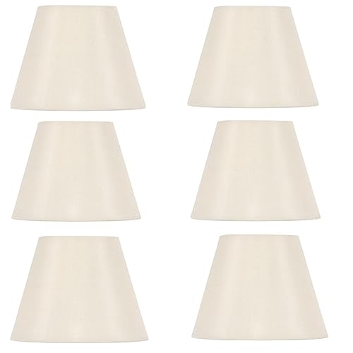 Upgradelights White Silk Empire Clip On Chandelier Lampshades (Set Of 6) 3.5X6X4.5