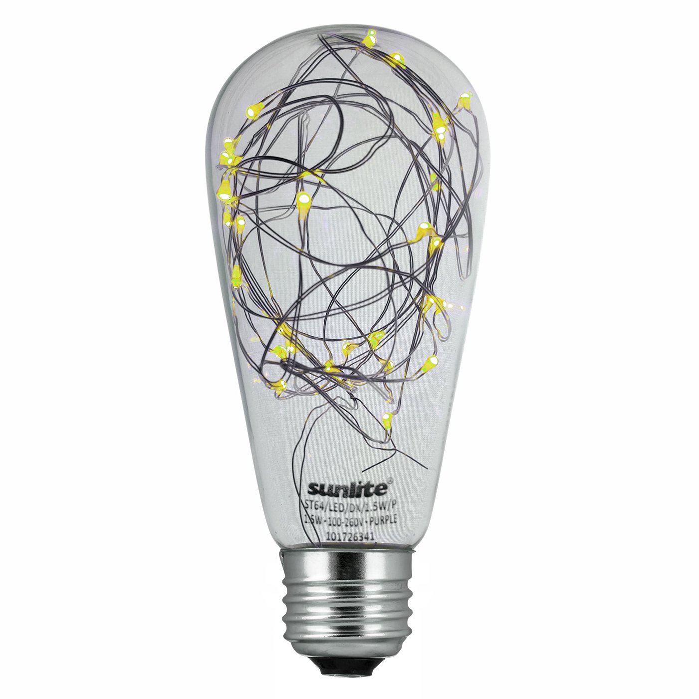 Sunlite 81192 ST64 Edison Bulb  LED Fairy-Lights Inside  1.5 Watts  Medium (E26) Base  Non Dimmable  Party Decoration  Holiday Lighting  String Light  Warm White  1 Count