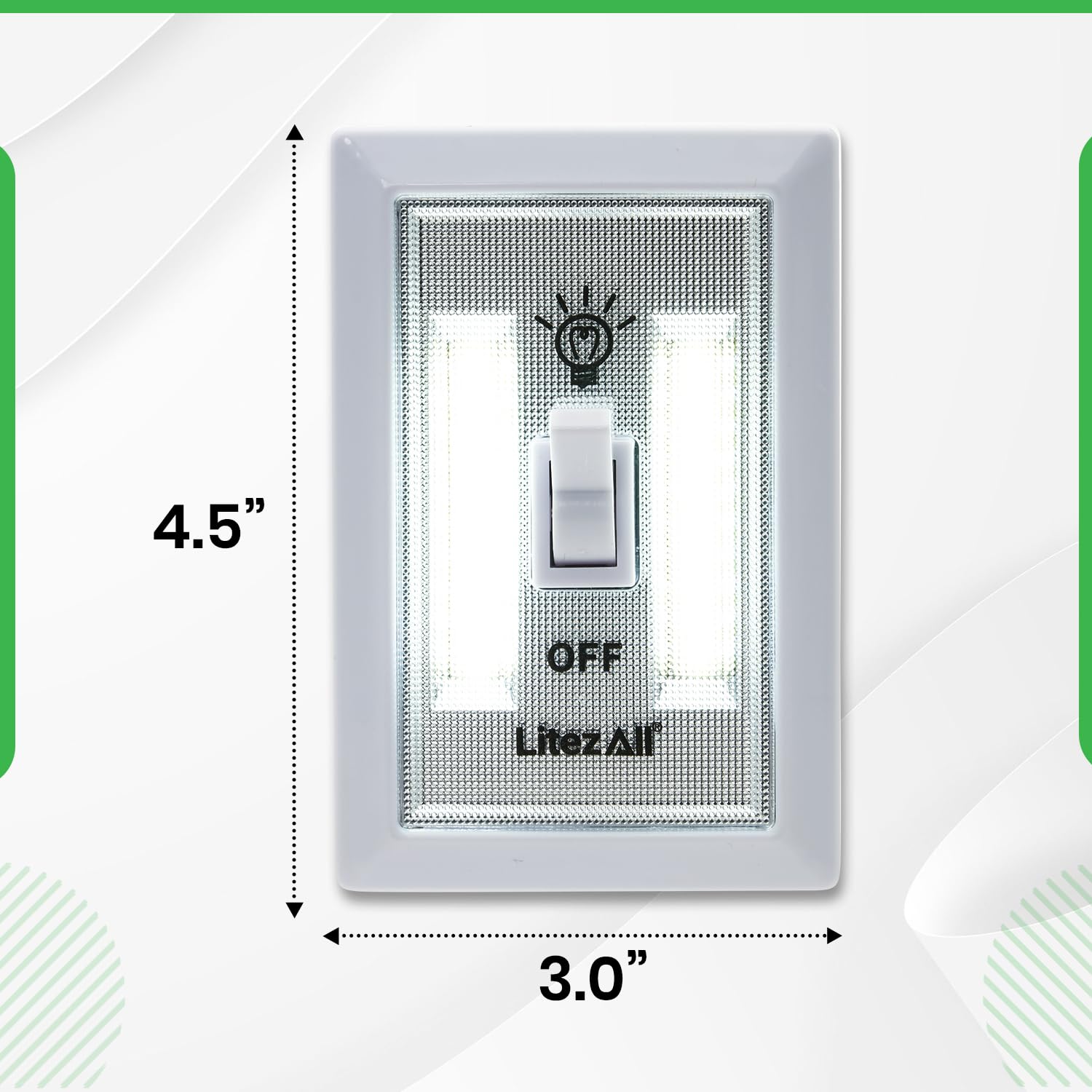 Litezall Cob Led Night Light Switch - 200 Lumen, Battery Operated, 12 Pack, Wireless, White, Model Pswitch1248, Gifts For Men