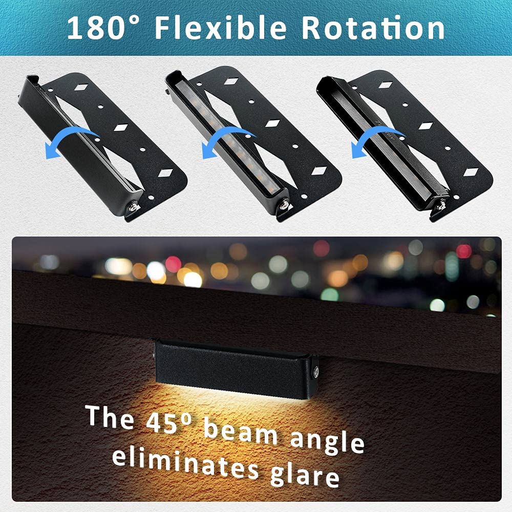 Teekuv 8 Pack 7-Inch LED Hardscape Lighting, IP65 Waterproof, 2700K Warm White, Stainless Steel Landscape Wall Lights