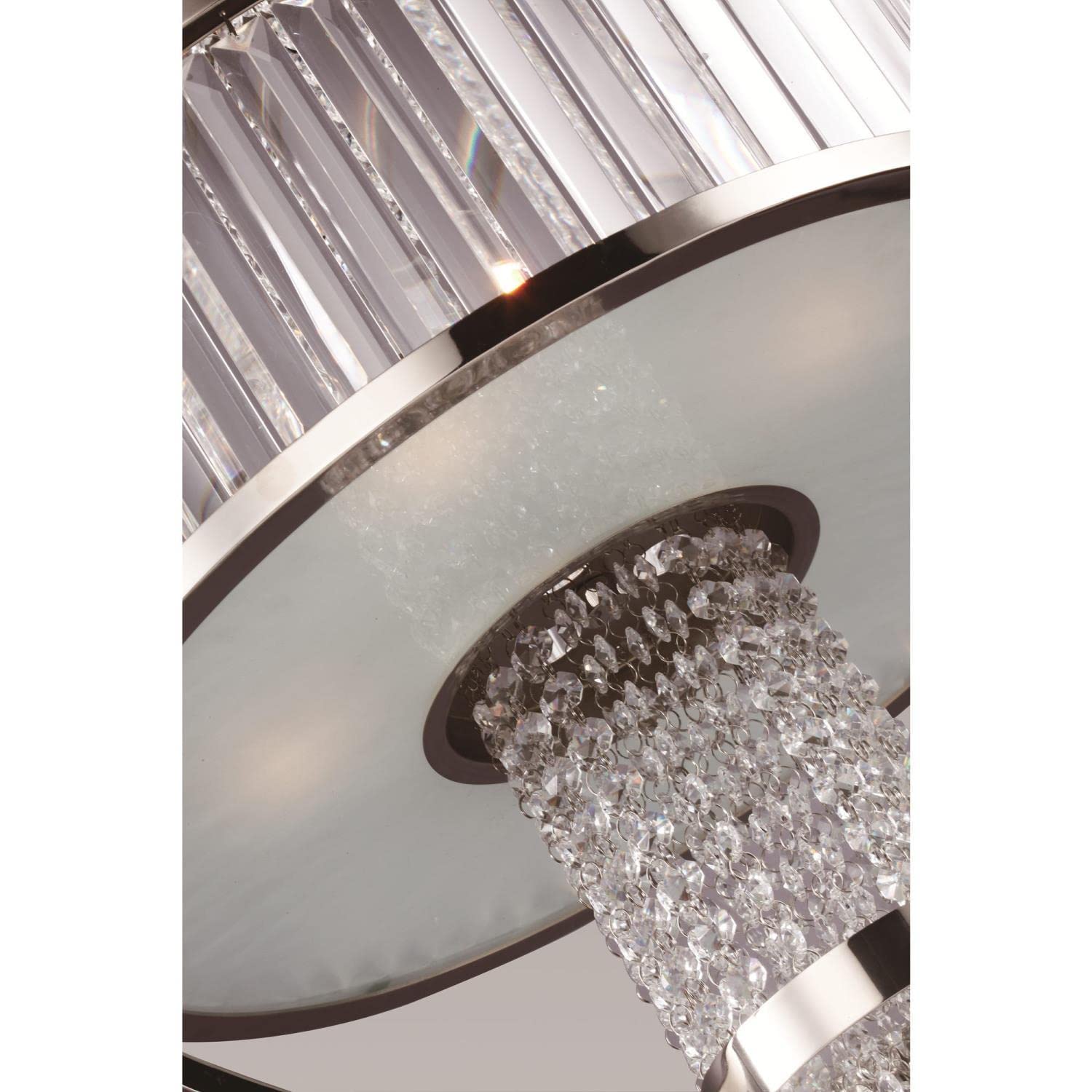 Zeev Lighting Metropolis Chandelier, Nickel Finish, 71.5X22 Glass, Modern Design