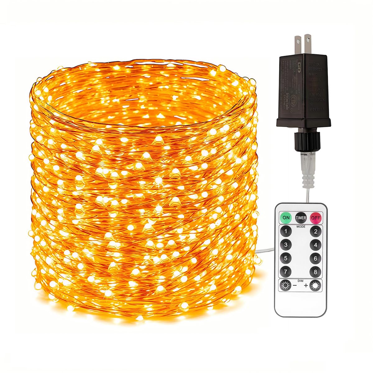 RESNICE 660FT Waterproof Copper Wire Fairy Lights, Warm White, 2000 LED with Remote for Garden, Patio, Christmas Decoration